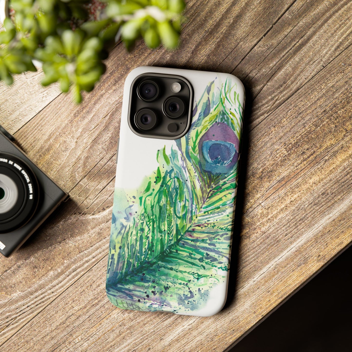 Colorful Peacock Feather Tough Phone Case – Stylish Nature-Inspired Mobile Cover & Unique Gift Idea - Brooke Zitting, LLC