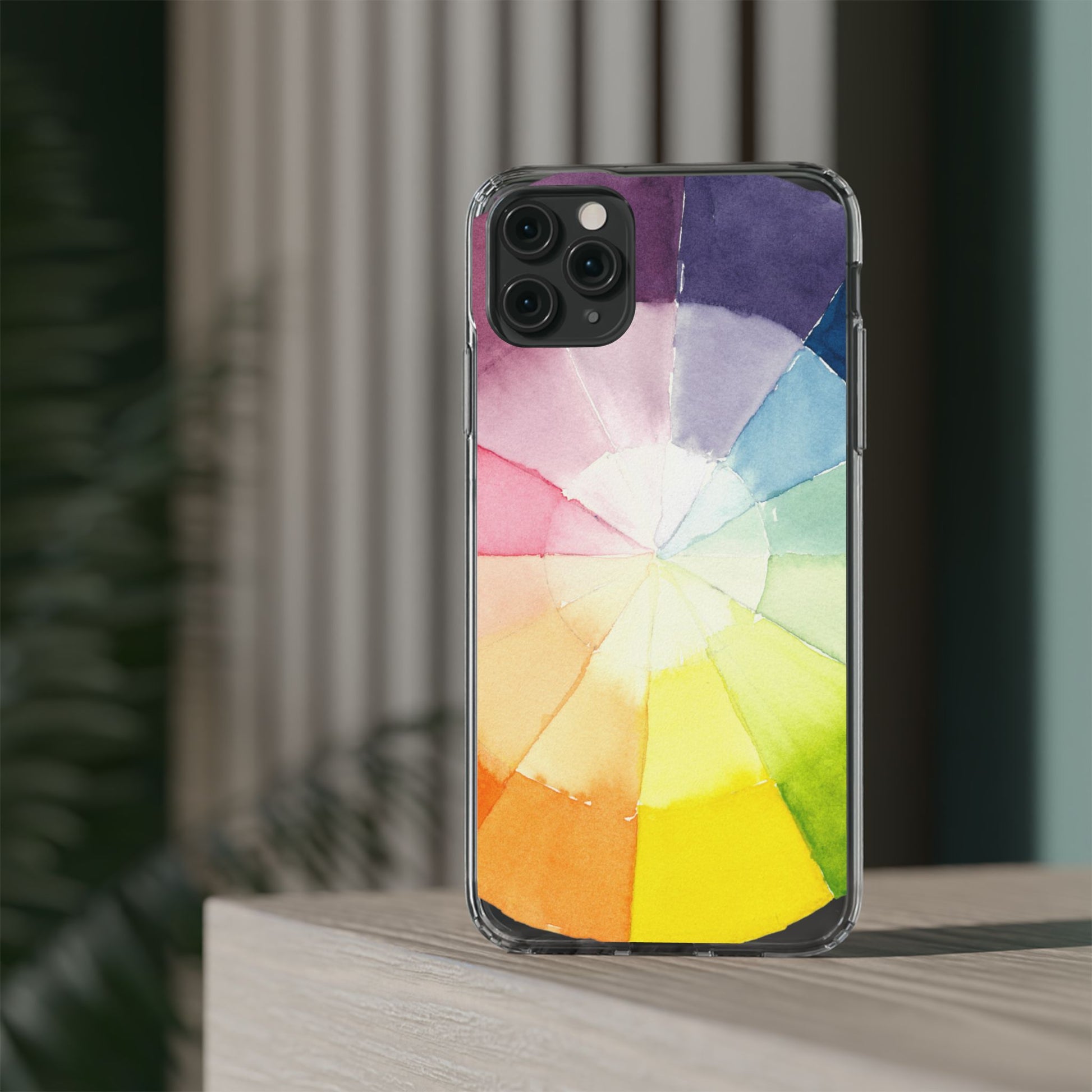 Watercolor Color Wheel Clear Phone Case - Brooke Zitting, LLC
