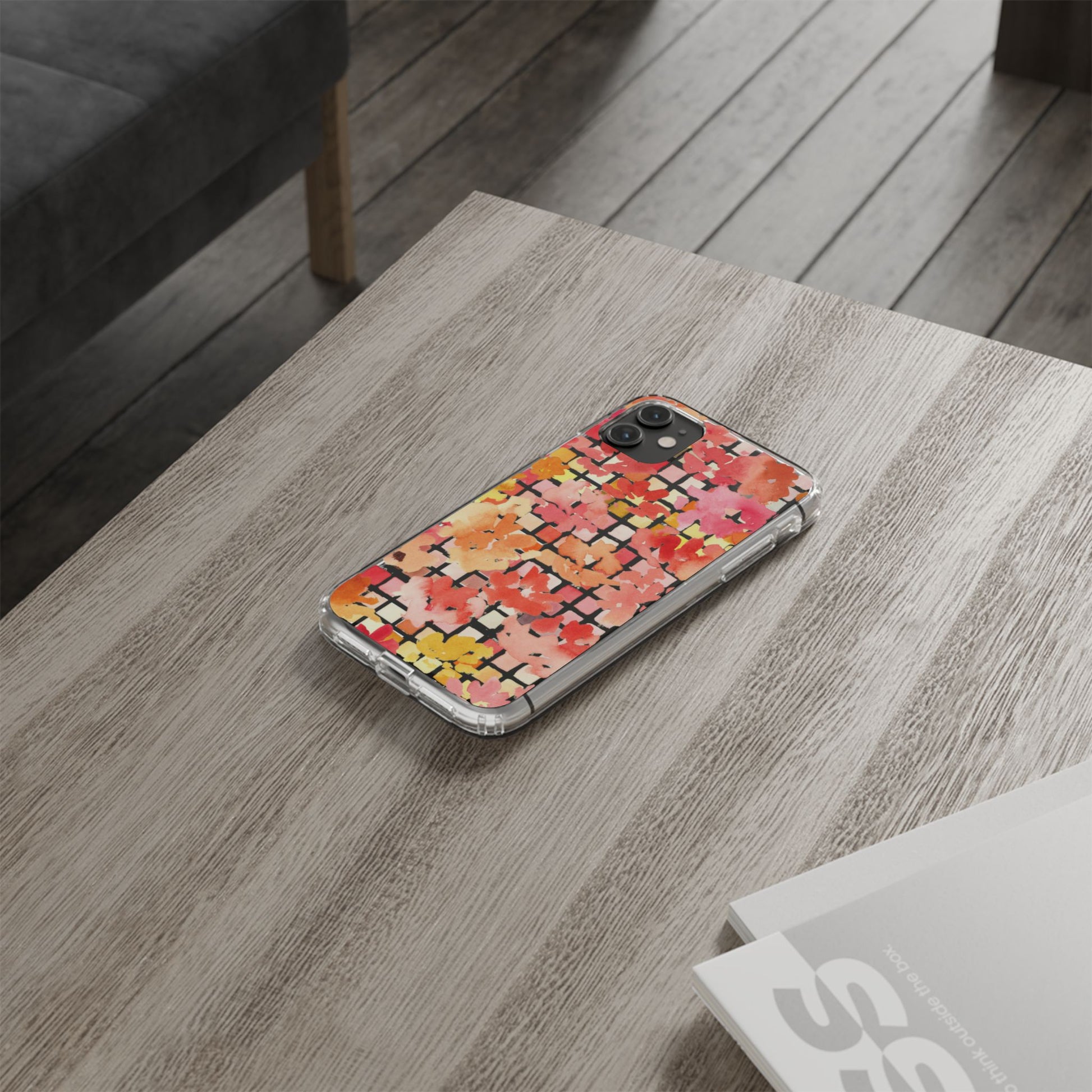 Watercolor Pixel Posy Clear Phone Case - Brooke Zitting, LLC