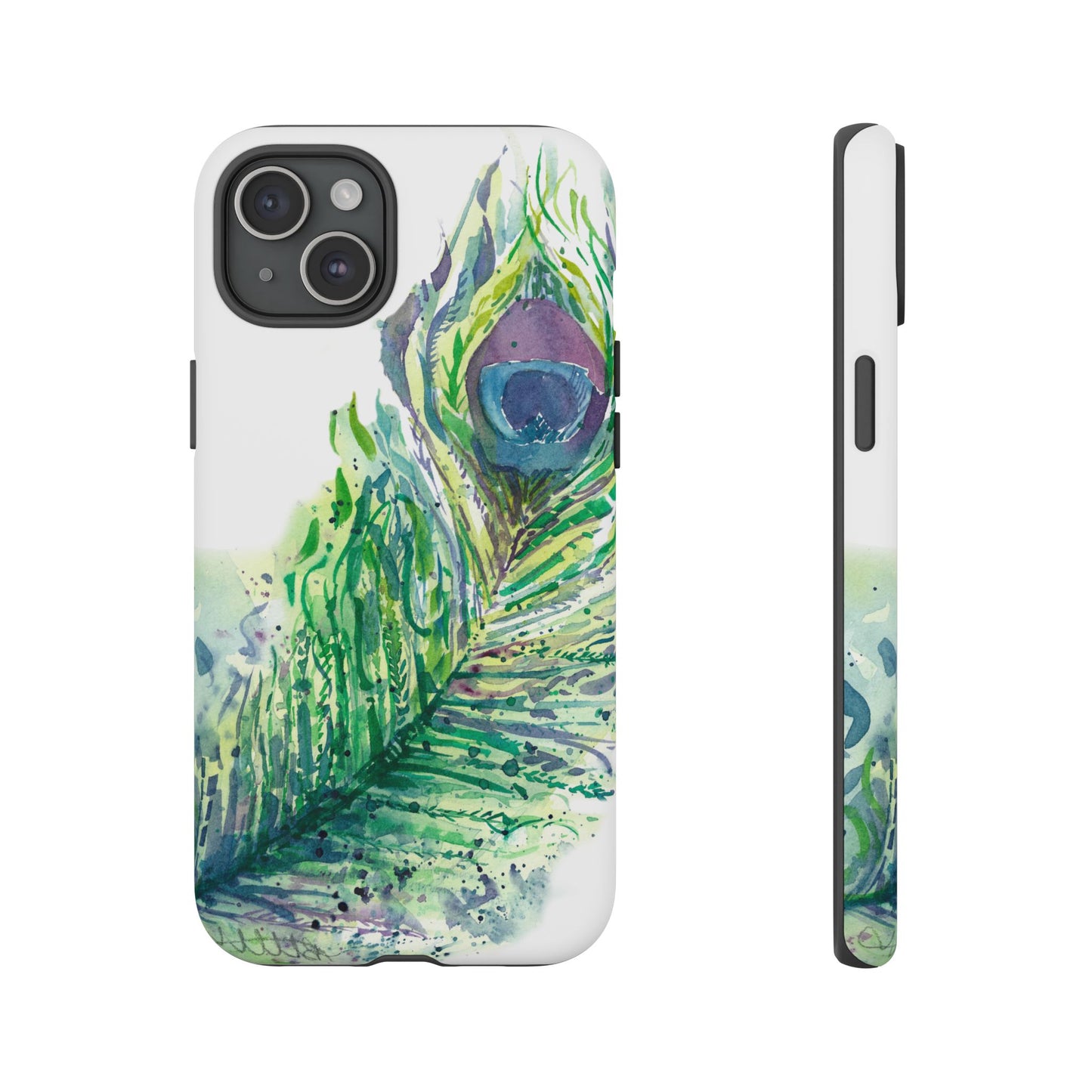 Colorful Peacock Feather Tough Phone Case – Stylish Nature-Inspired Mobile Cover & Unique Gift Idea - Brooke Zitting, LLC
