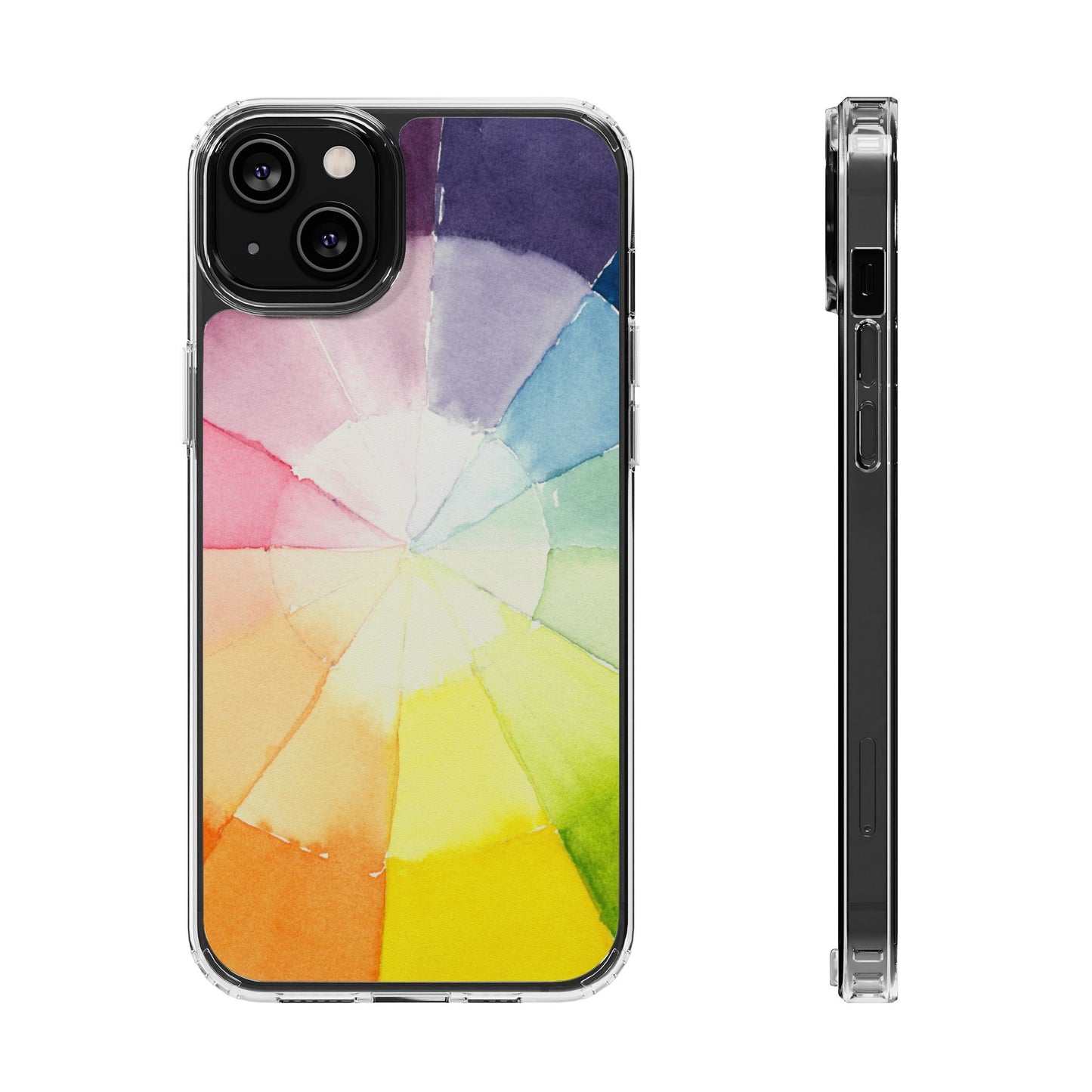 Watercolor Color Wheel Clear Phone Case - Brooke Zitting, LLC