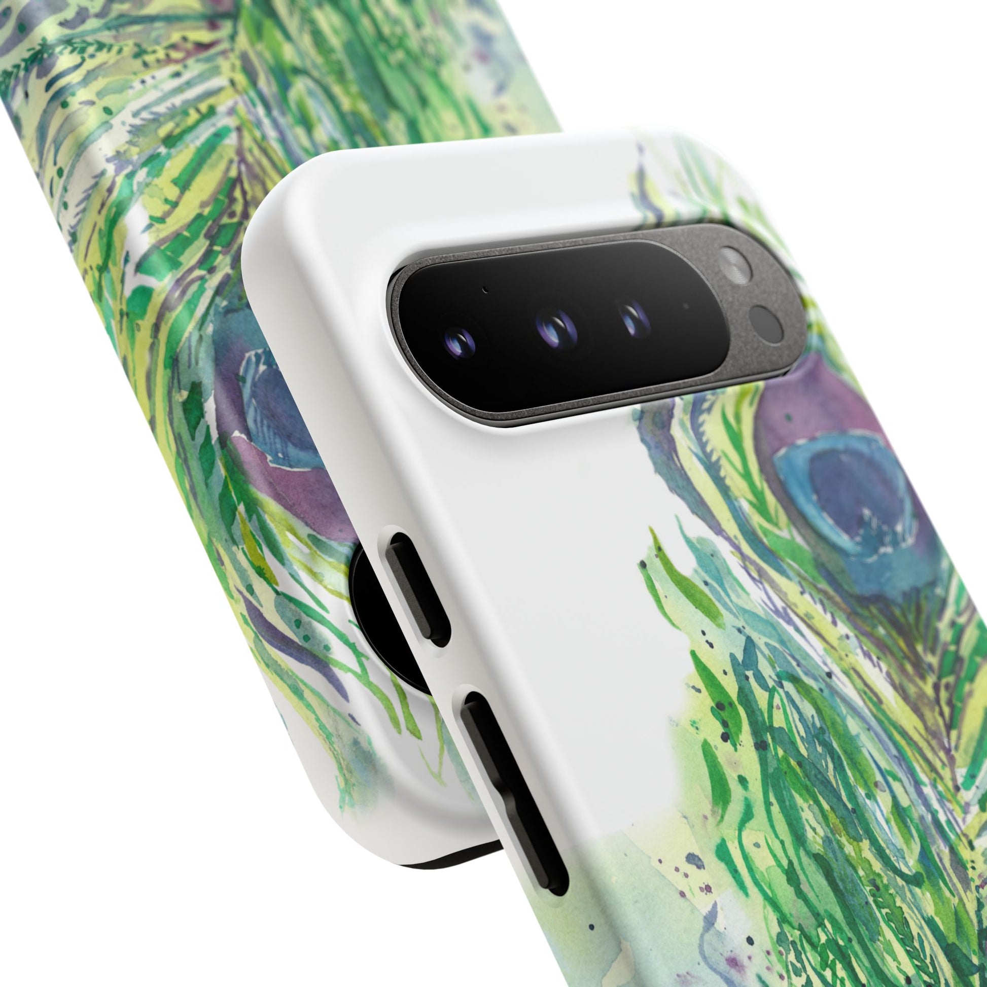 Colorful Peacock Feather Tough Phone Case – Stylish Nature-Inspired Mobile Cover & Unique Gift Idea - Brooke Zitting, LLC