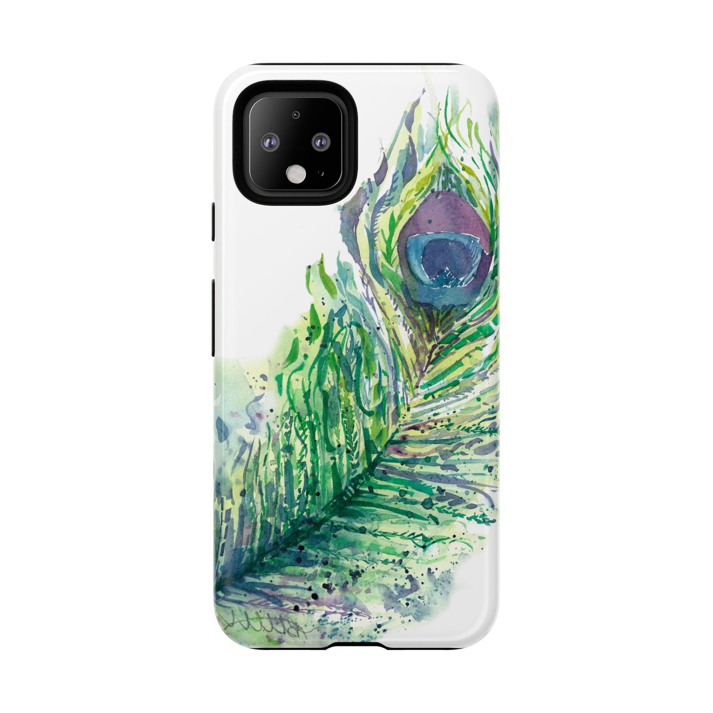 Colorful Peacock Feather Tough Phone Case – Stylish Nature-Inspired Mobile Cover & Unique Gift Idea - Brooke Zitting, LLC