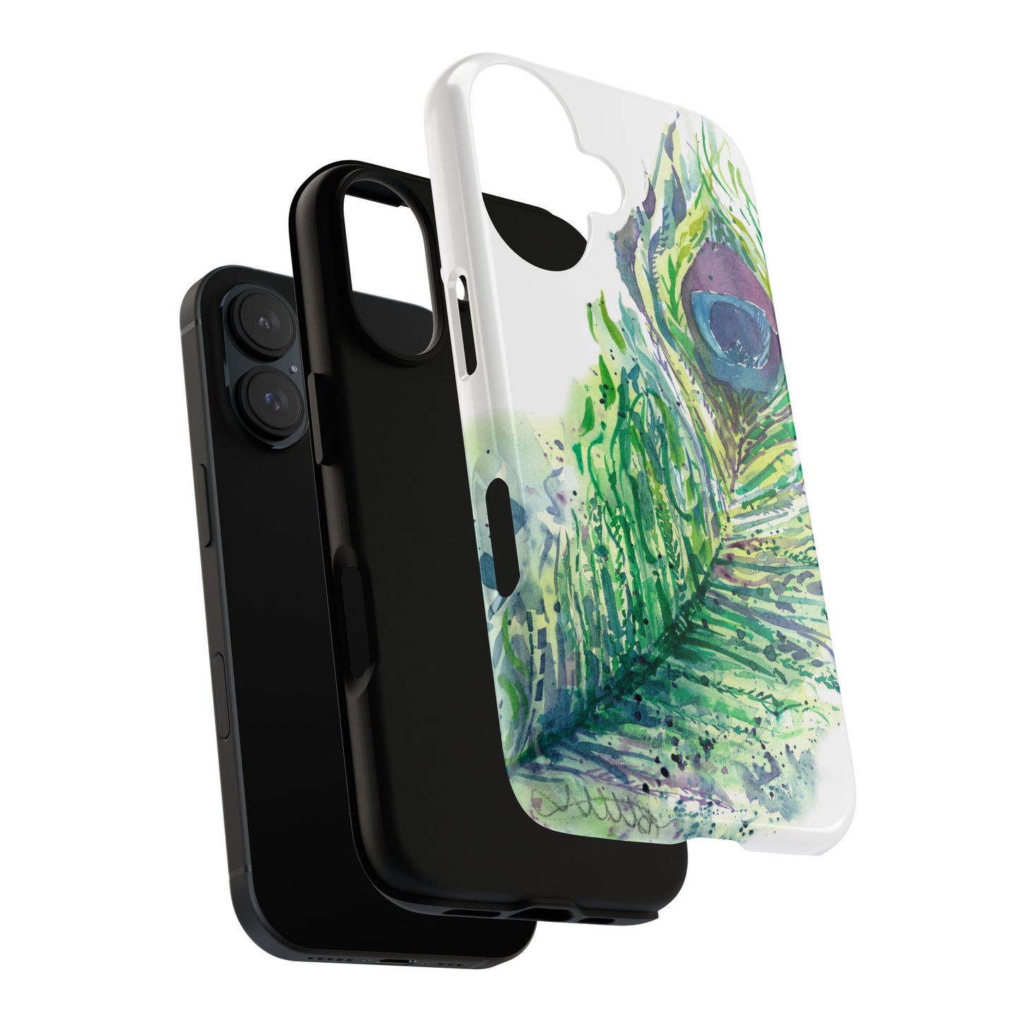 Colorful Peacock Feather Tough Phone Case – Stylish Nature-Inspired Mobile Cover & Unique Gift Idea - Brooke Zitting, LLC
