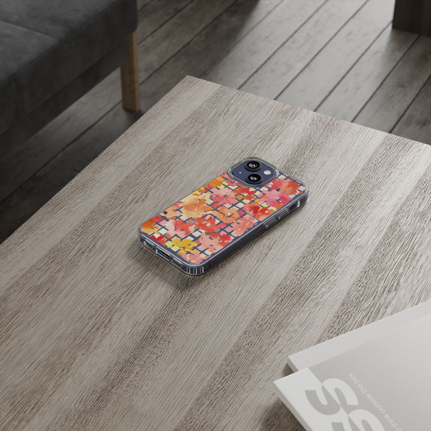 Watercolor Pixel Posy Clear Phone Case - Brooke Zitting, LLC
