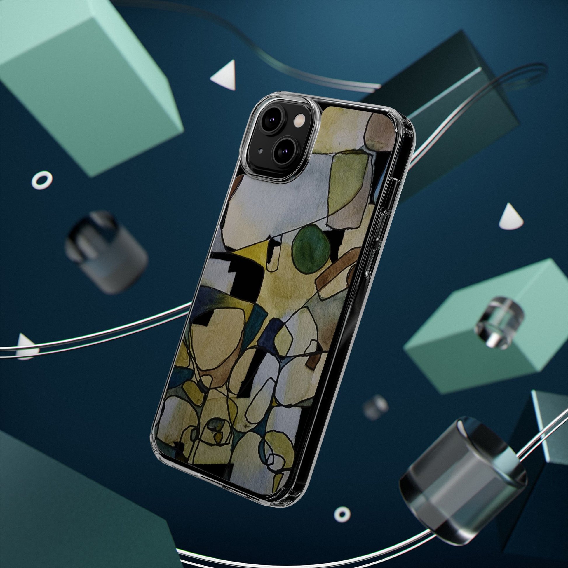 Abstract Watercolor Clear Phone Case - Brooke Zitting, LLC