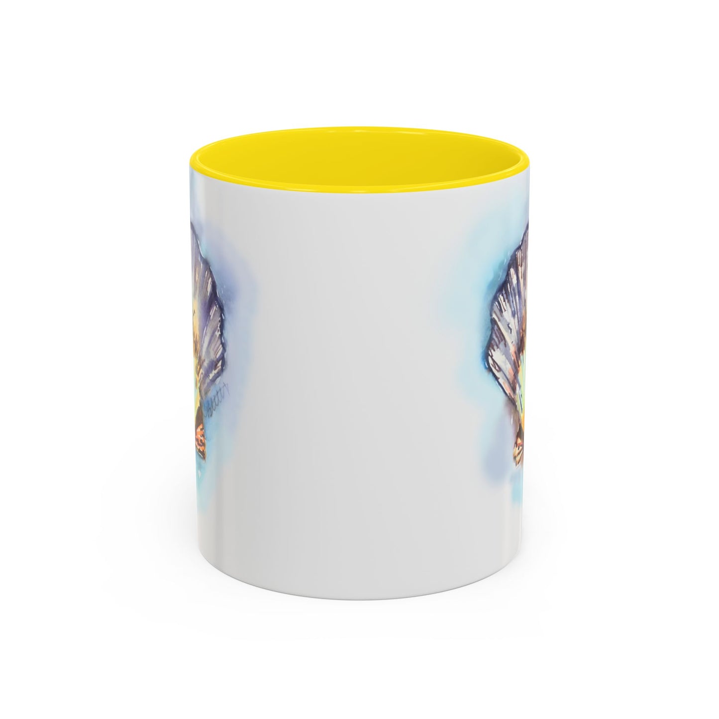 This Seashell Mug with Accent Color (11oz, 15 oz) - Brooke Zitting, LLC