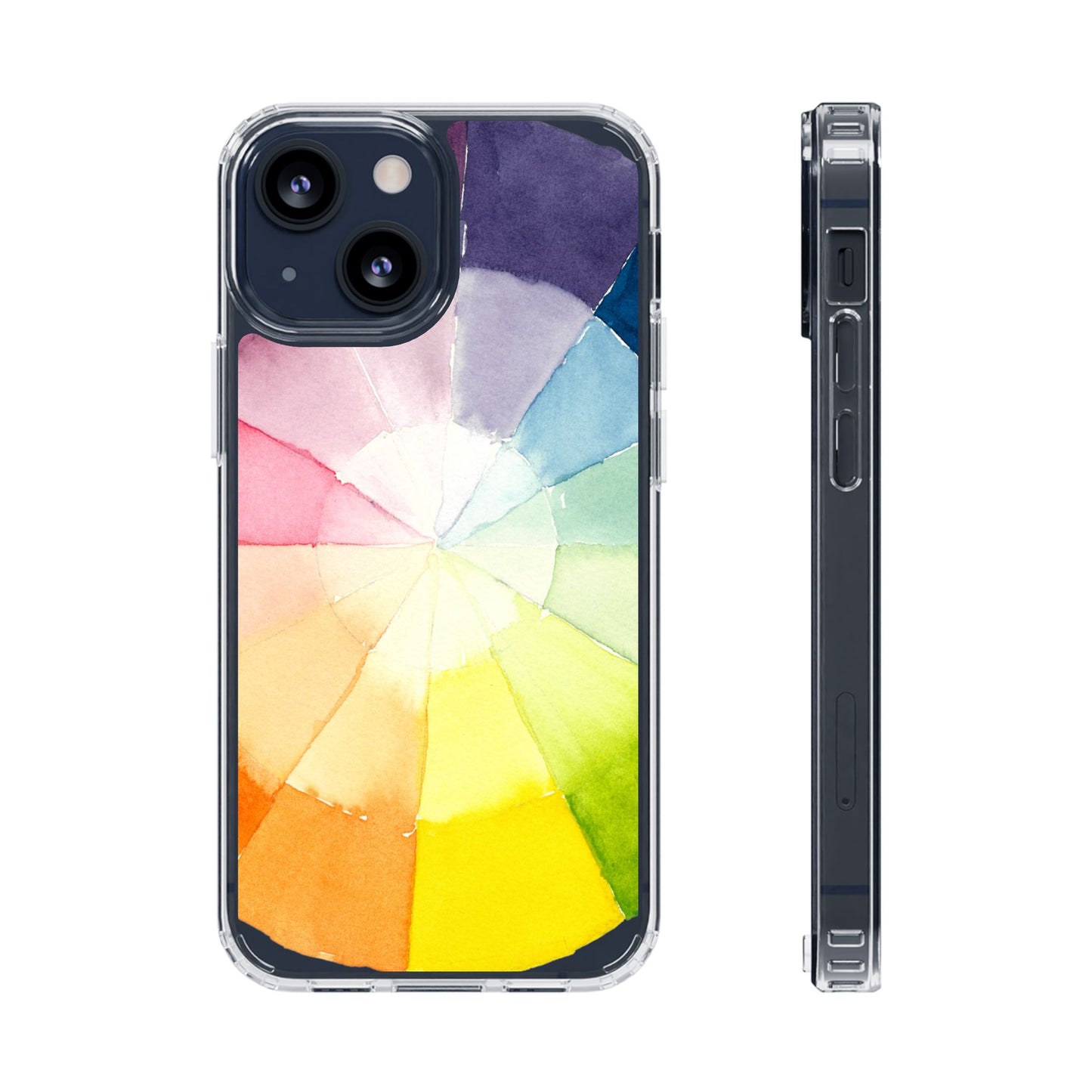 Watercolor Color Wheel Clear Phone Case - Brooke Zitting, LLC
