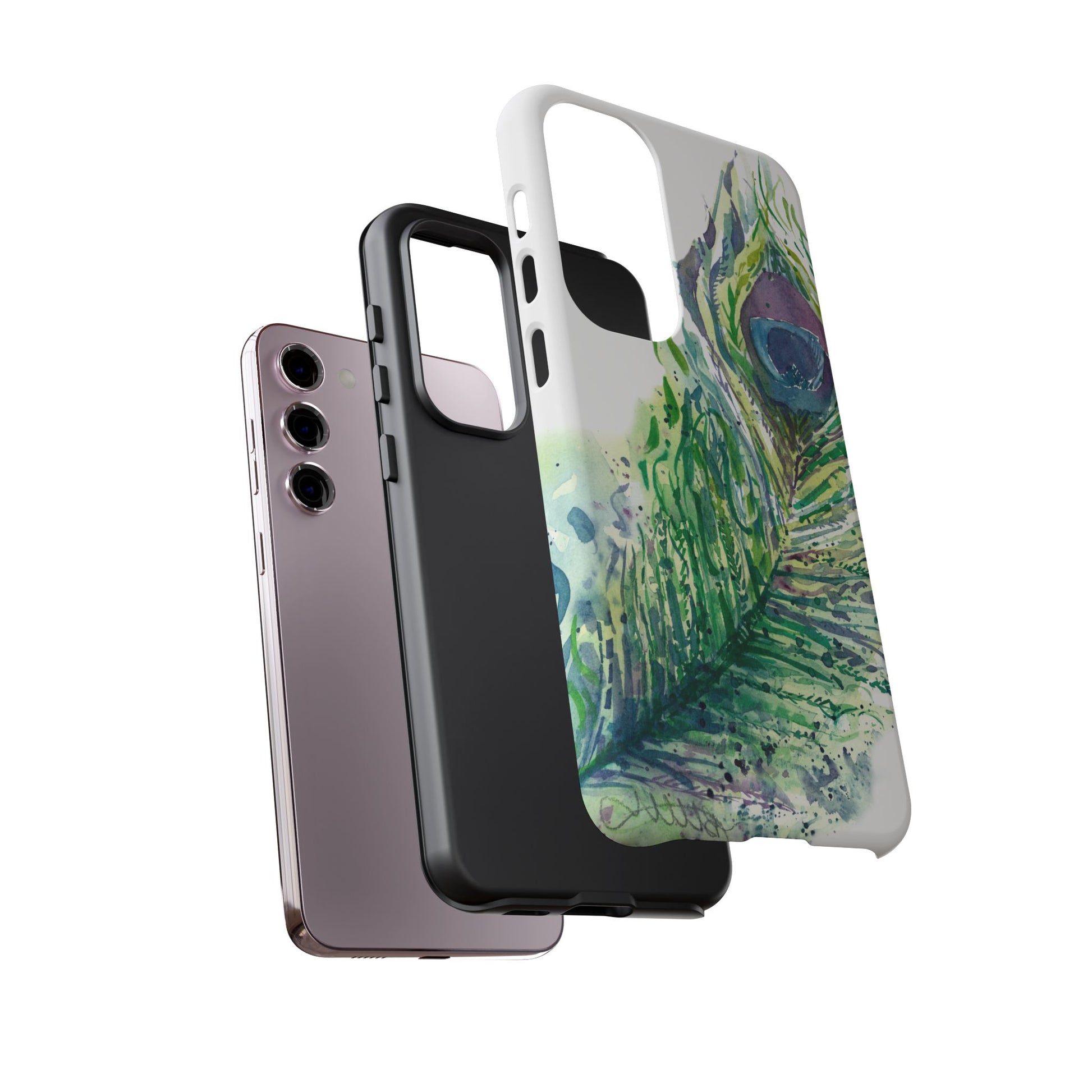 Colorful Peacock Feather Tough Phone Case – Stylish Nature-Inspired Mobile Cover & Unique Gift Idea - Brooke Zitting, LLC