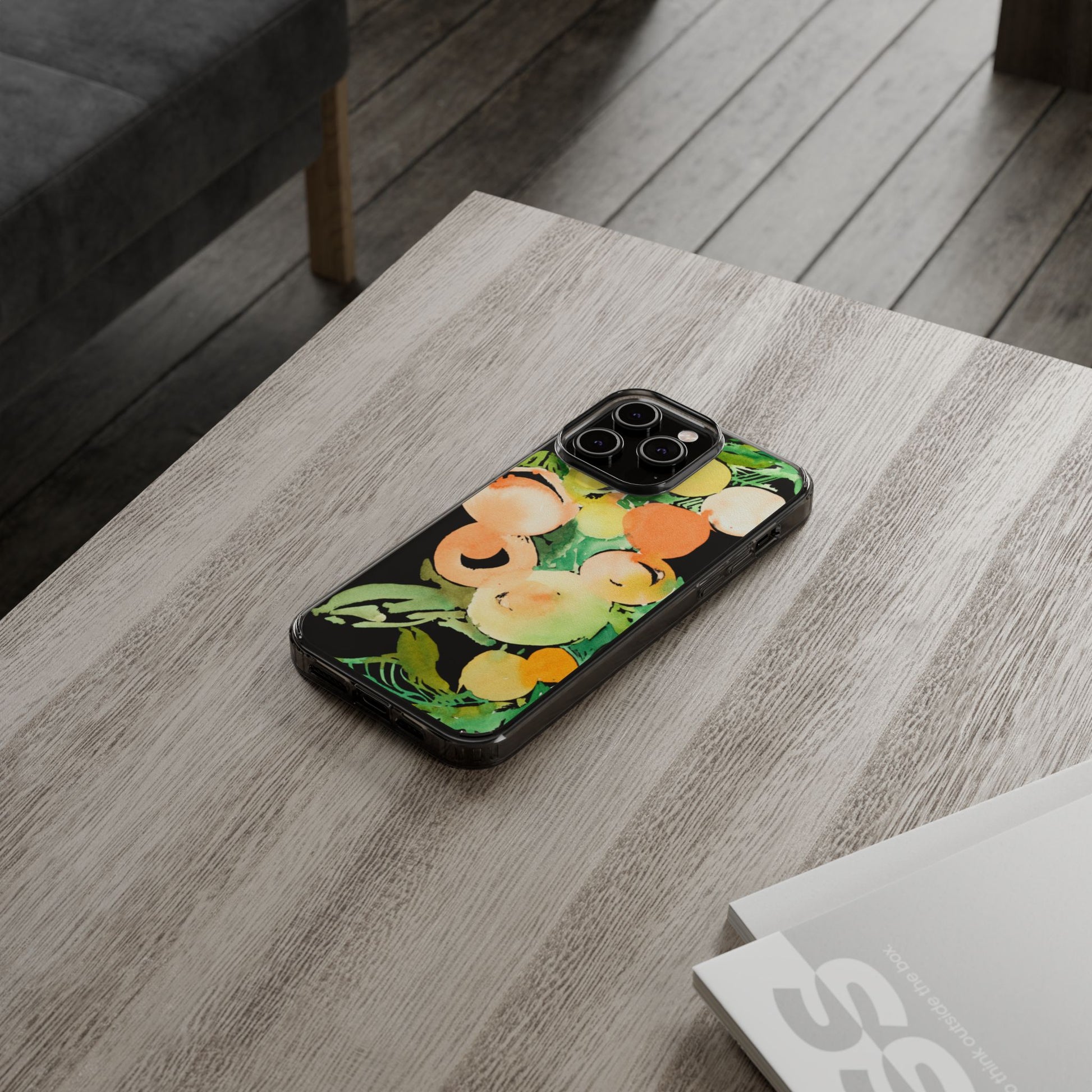 Watercolor Peaches Clear Phone Case - Brooke Zitting, LLC