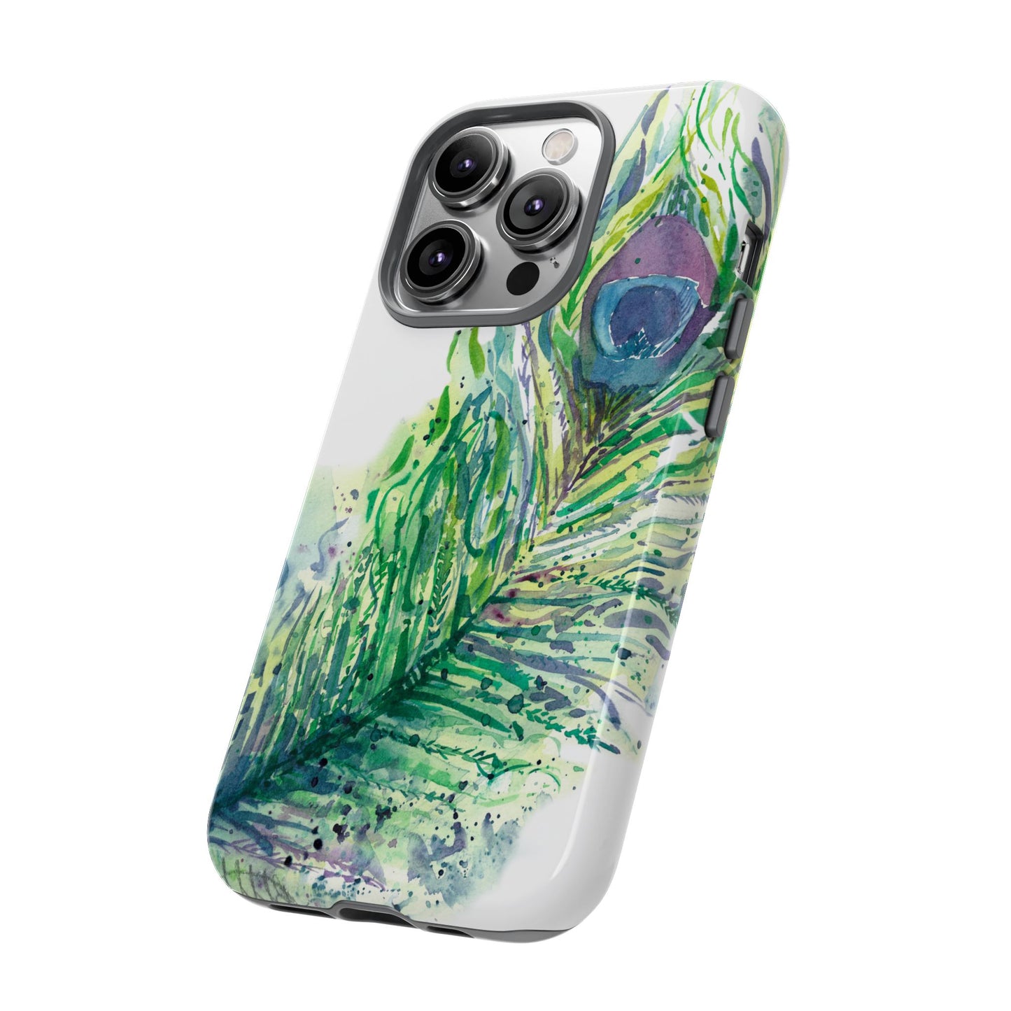 Colorful Peacock Feather Tough Phone Case – Stylish Nature-Inspired Mobile Cover & Unique Gift Idea - Brooke Zitting, LLC