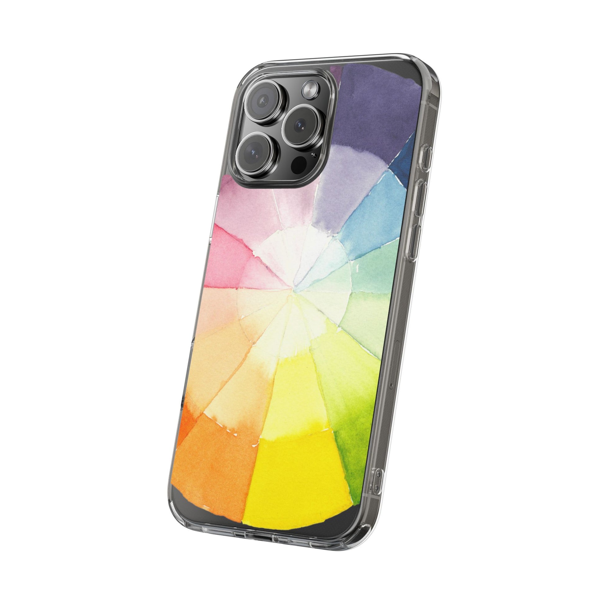 Watercolor Color Wheel Clear Phone Case - Brooke Zitting, LLC