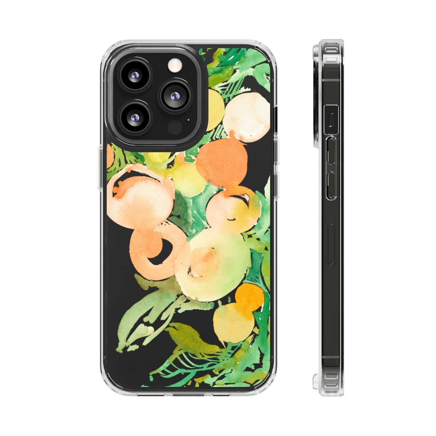 Watercolor Peaches Clear Phone Case - Brooke Zitting, LLC