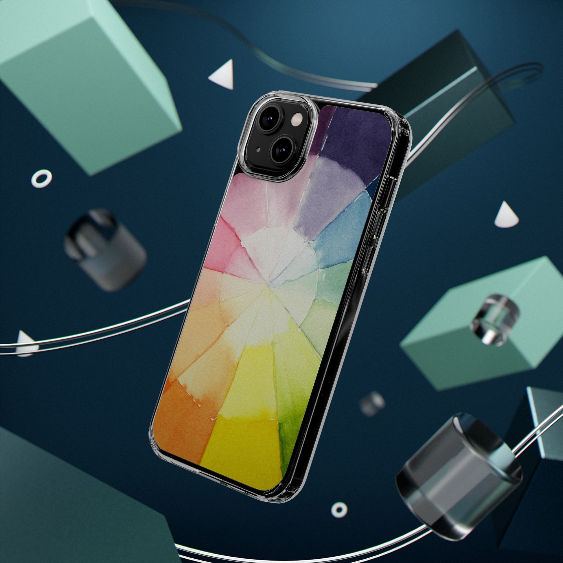 Watercolor Color Wheel Clear Phone Case - Brooke Zitting, LLC