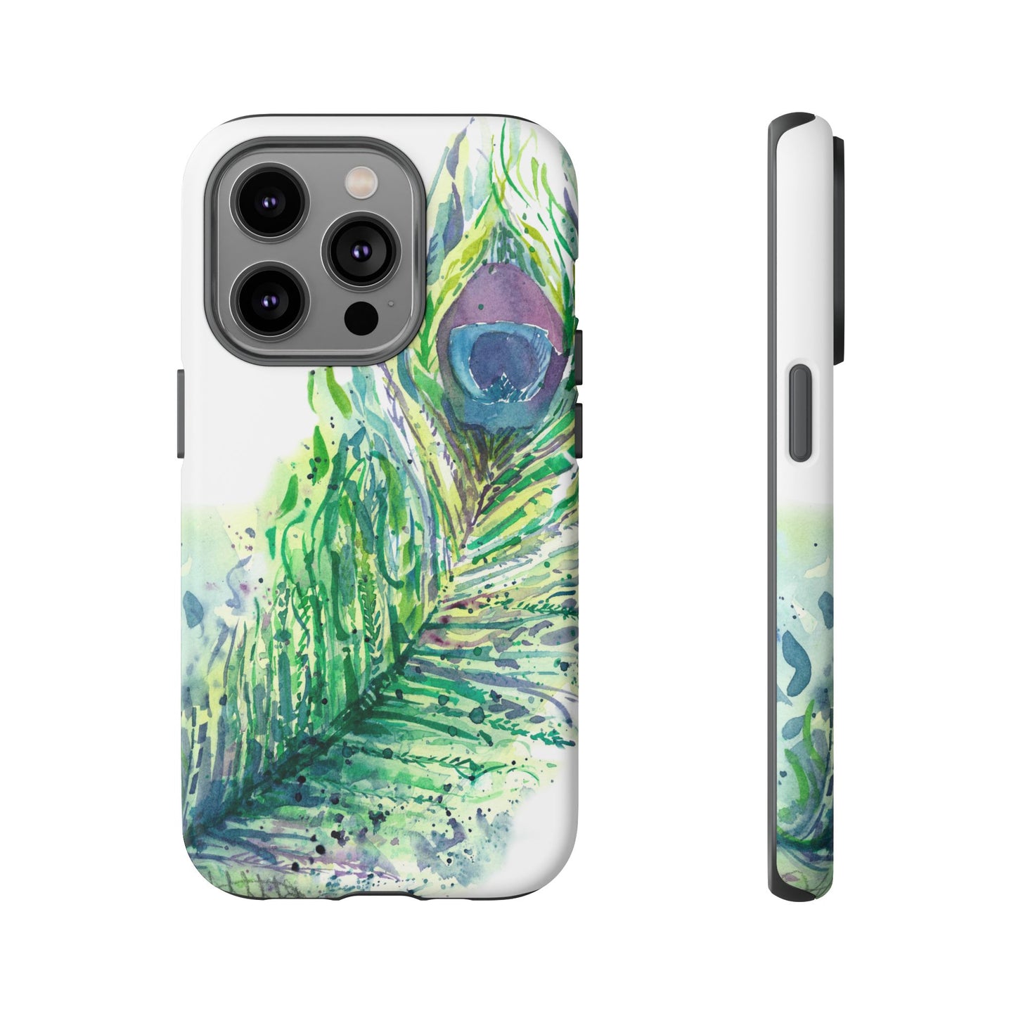 Colorful Peacock Feather Tough Phone Case – Stylish Nature-Inspired Mobile Cover & Unique Gift Idea - Brooke Zitting, LLC