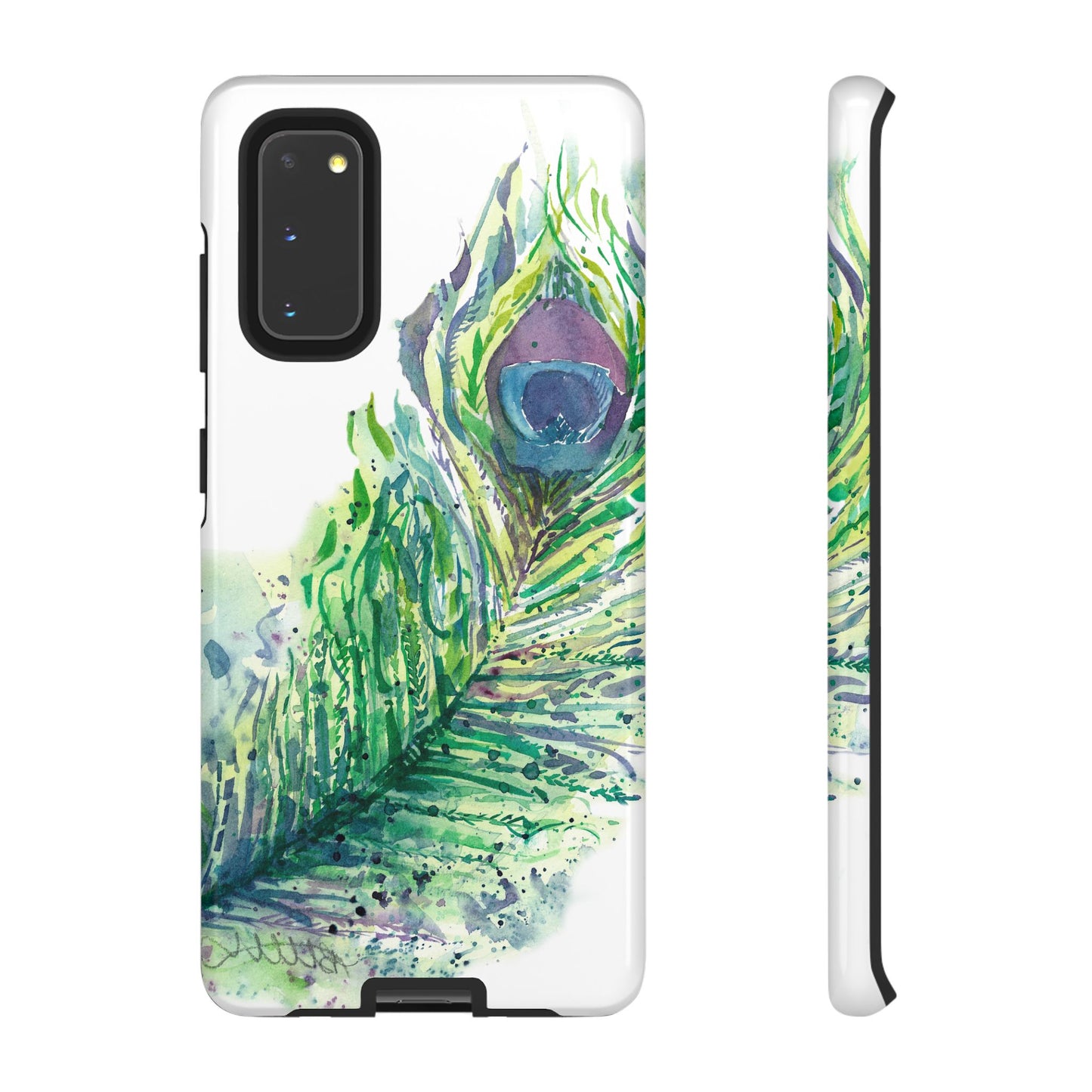 Colorful Peacock Feather Tough Phone Case – Stylish Nature-Inspired Mobile Cover & Unique Gift Idea - Brooke Zitting, LLC
