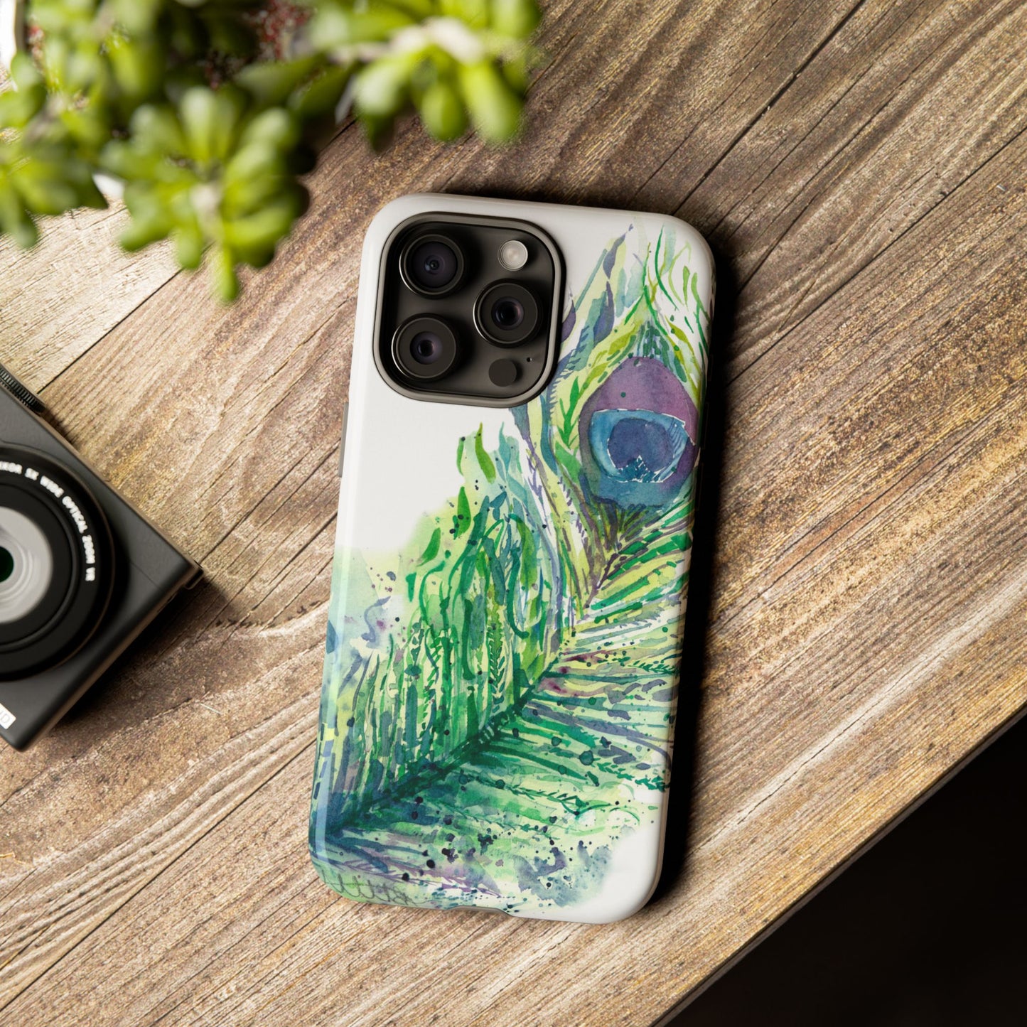 Colorful Peacock Feather Tough Phone Case – Stylish Nature-Inspired Mobile Cover & Unique Gift Idea - Brooke Zitting, LLC