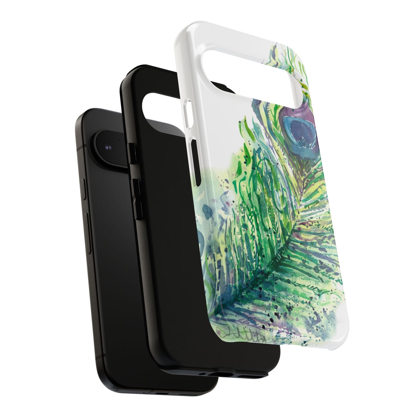 Colorful Peacock Feather Tough Phone Case – Stylish Nature-Inspired Mobile Cover & Unique Gift Idea - Brooke Zitting, LLC