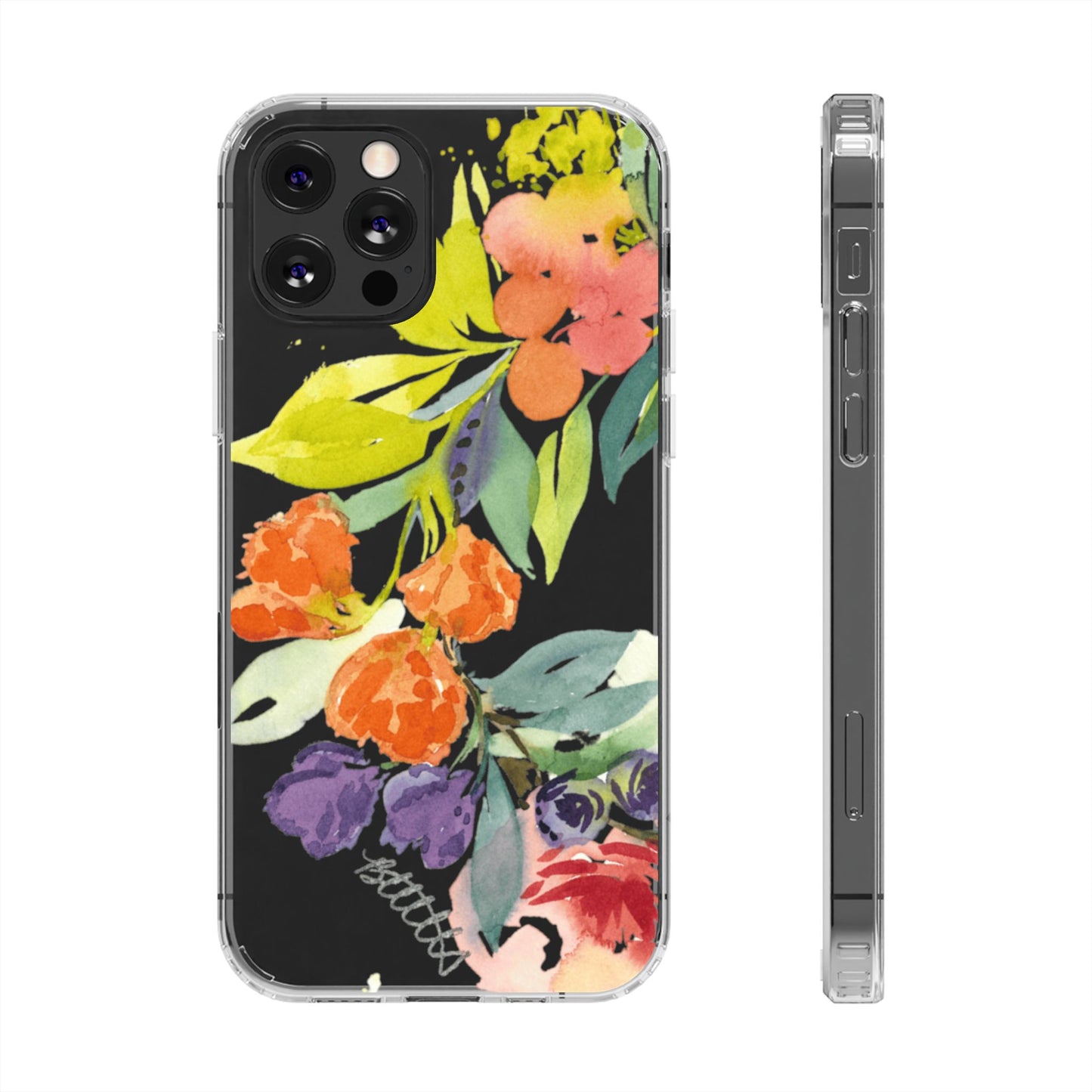 Watercolor Floral Blooms Clear Phone Case - Brooke Zitting, LLC
