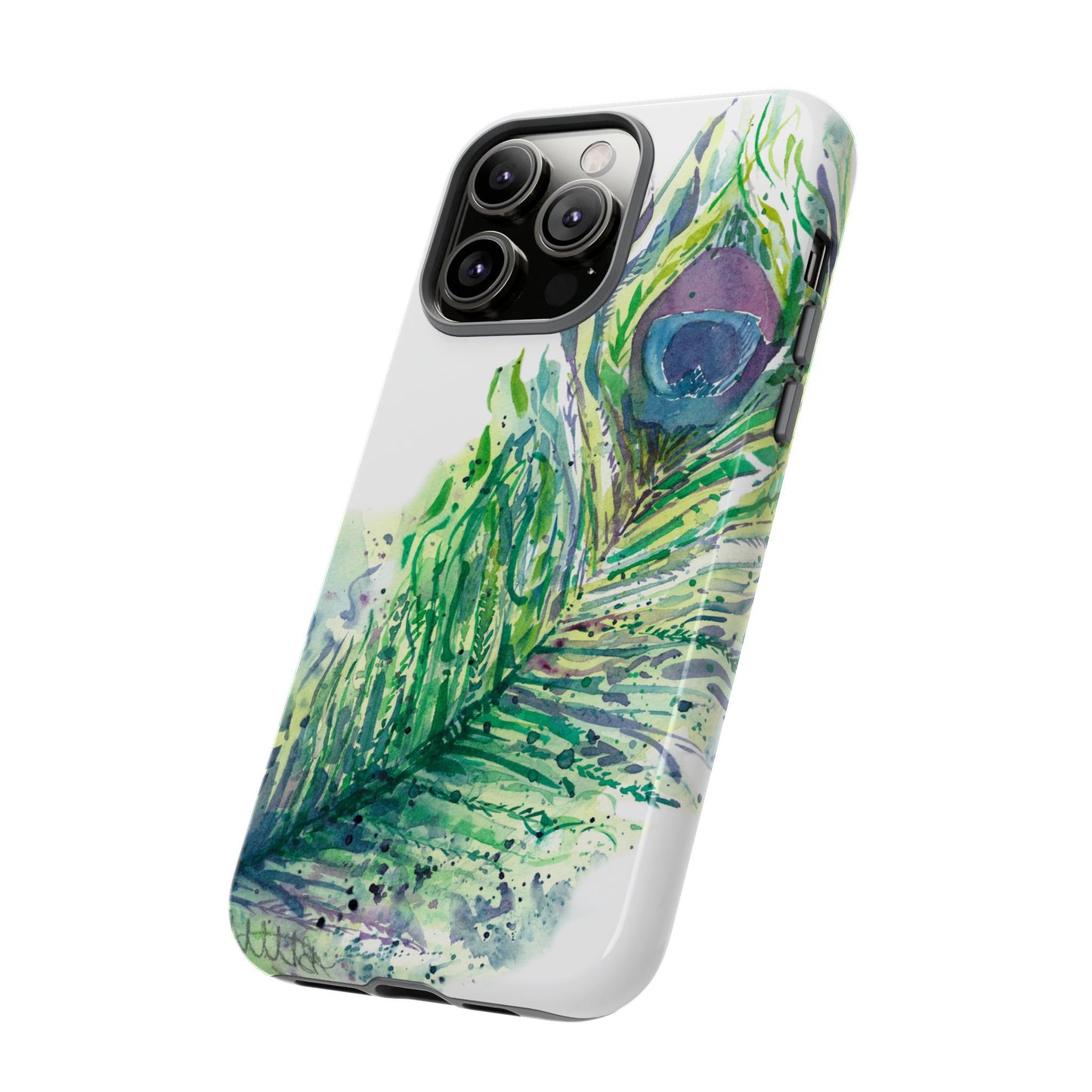 Colorful Peacock Feather Tough Phone Case – Stylish Nature-Inspired Mobile Cover & Unique Gift Idea - Brooke Zitting, LLC