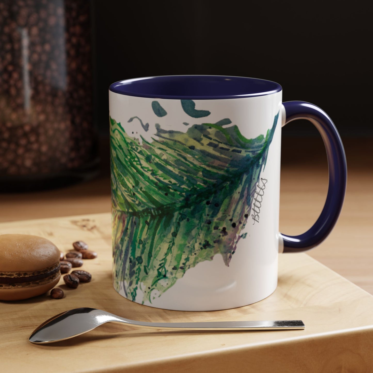Light as a Feather Peacock Feather Accent Coffee Mug (11, 15oz) - Brooke Zitting, LLC