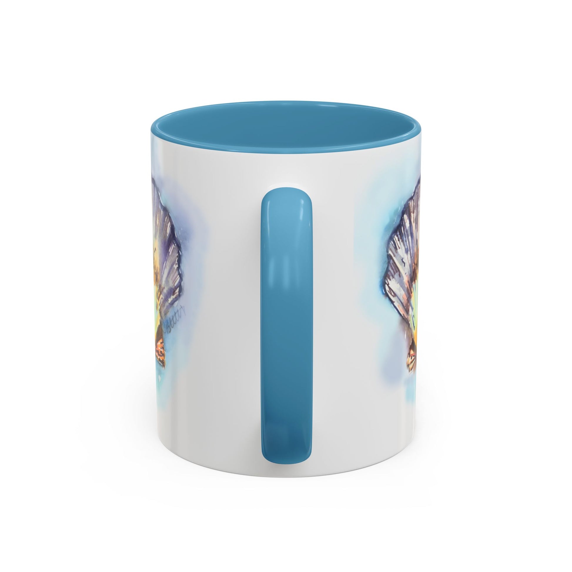 This Seashell Mug with Accent Color (11oz, 15 oz) - Brooke Zitting, LLC