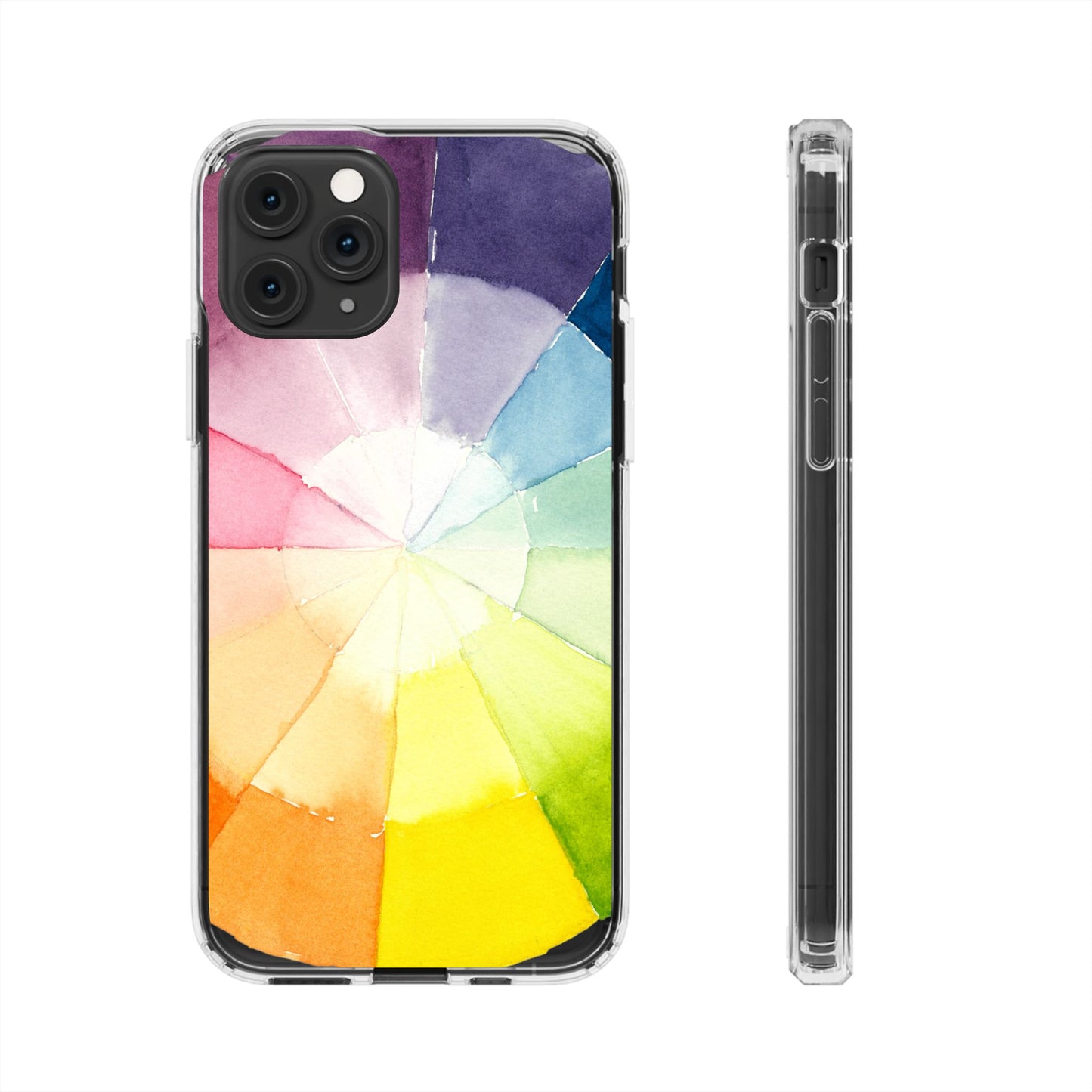 Watercolor Color Wheel Clear Phone Case - Brooke Zitting, LLC