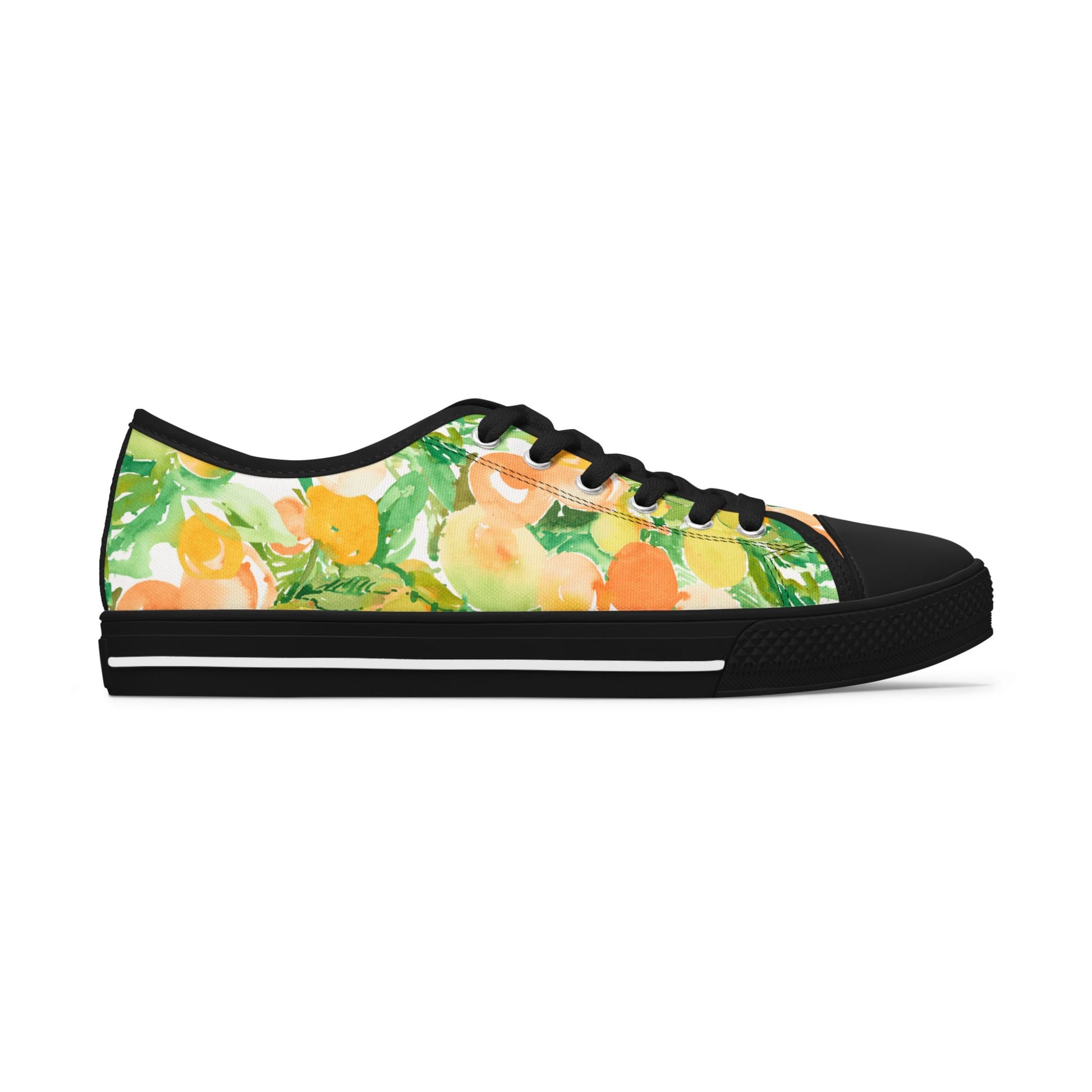Watercolor Vibrant Citrus and Peaches Low Top Sneakers – Stylish Shoes for All | Unique Gift Idea - Brooke Zitting, LLC