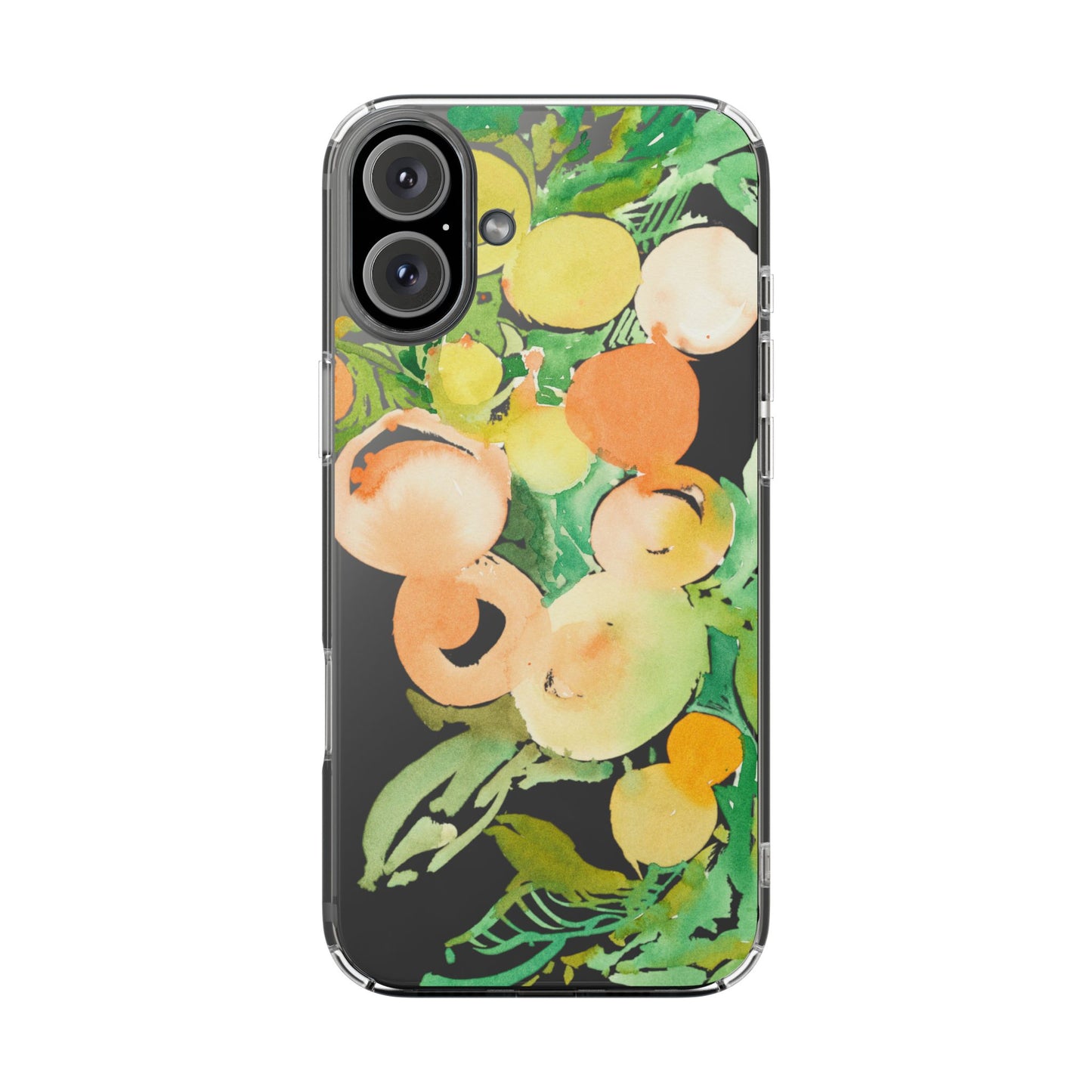Watercolor Peaches Clear Phone Case - Brooke Zitting, LLC