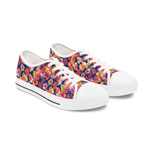 Watercolor Vibrant Posy Low Top Sneakers – Unique Casual Shoes for All | Style & Gift Idea - Brooke Zitting, LLC