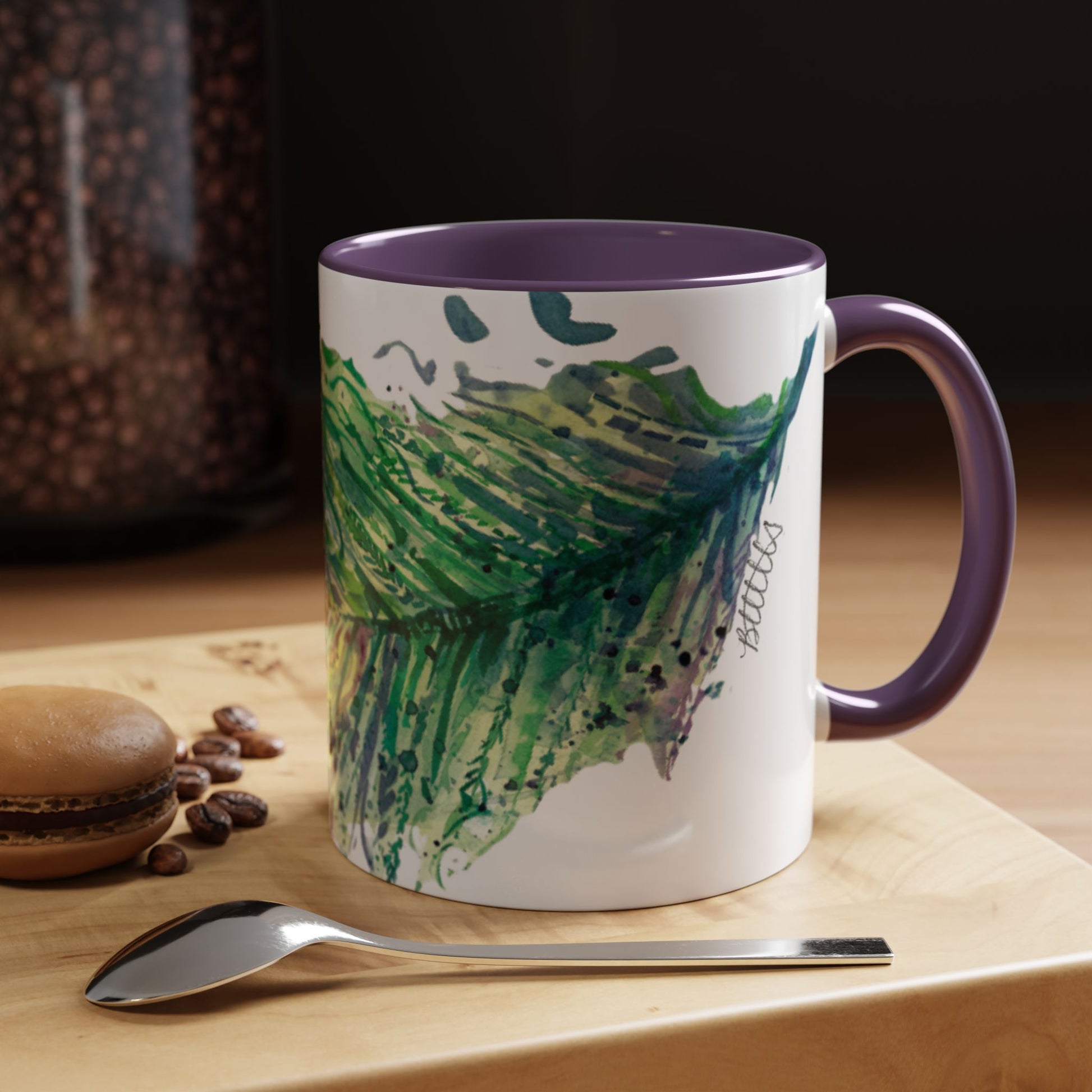 Light as a Feather Peacock Feather Accent Coffee Mug (11, 15oz) - Brooke Zitting, LLC