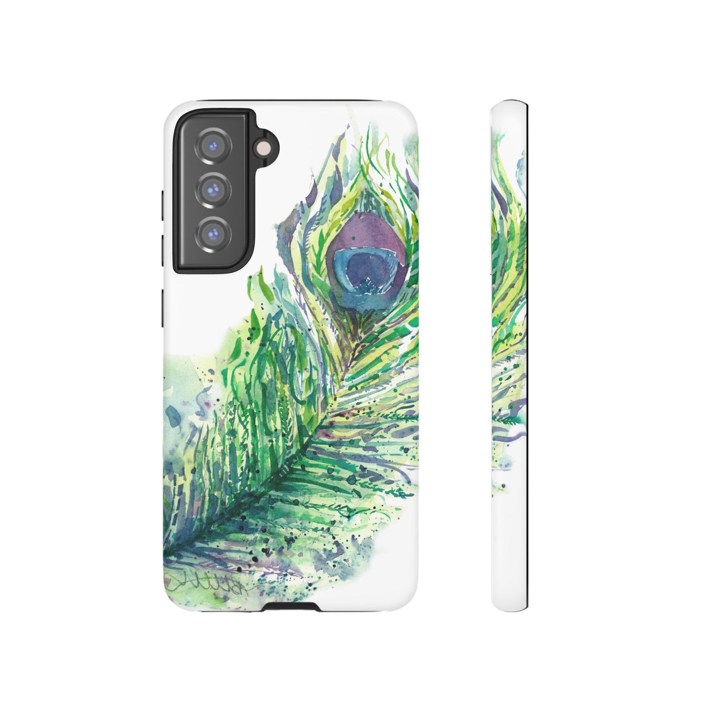 Colorful Peacock Feather Tough Phone Case – Stylish Nature-Inspired Mobile Cover & Unique Gift Idea - Brooke Zitting, LLC