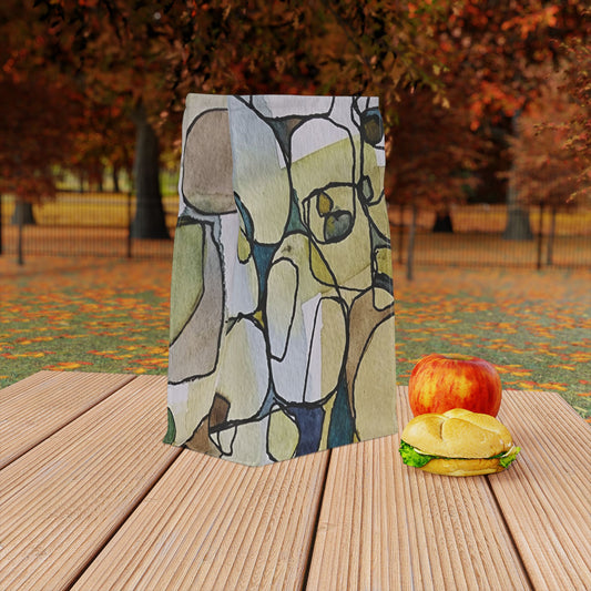 Fragmented Whisper Watercolor Design Lunch Bag – Insulated, Wipe-Clean, Eco-Friendly Tote for Daily Use - Brooke Zitting, LLC