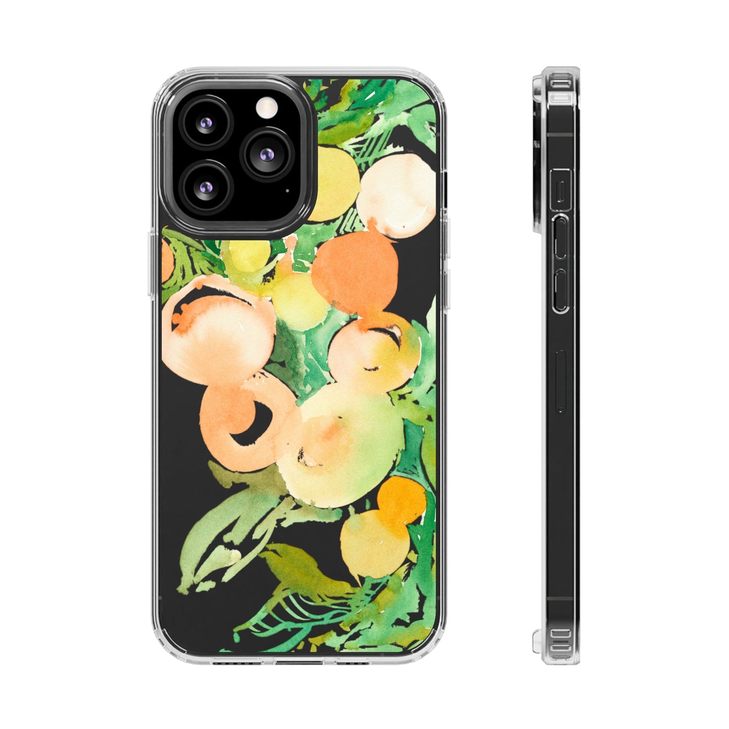 Watercolor Peaches Clear Phone Case - Brooke Zitting, LLC