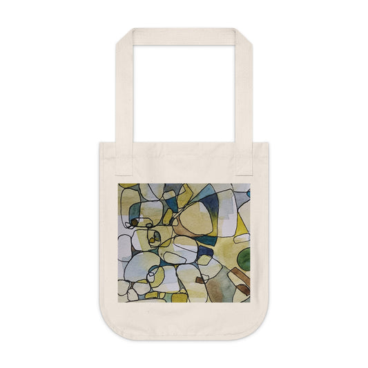 Fragmented Whisper Watercolor Design Organic Canvas Tote – Eco-Friendly, Watercolor Fine Art, Reusable Bag for Art Lovers - Brooke Zitting, LLC