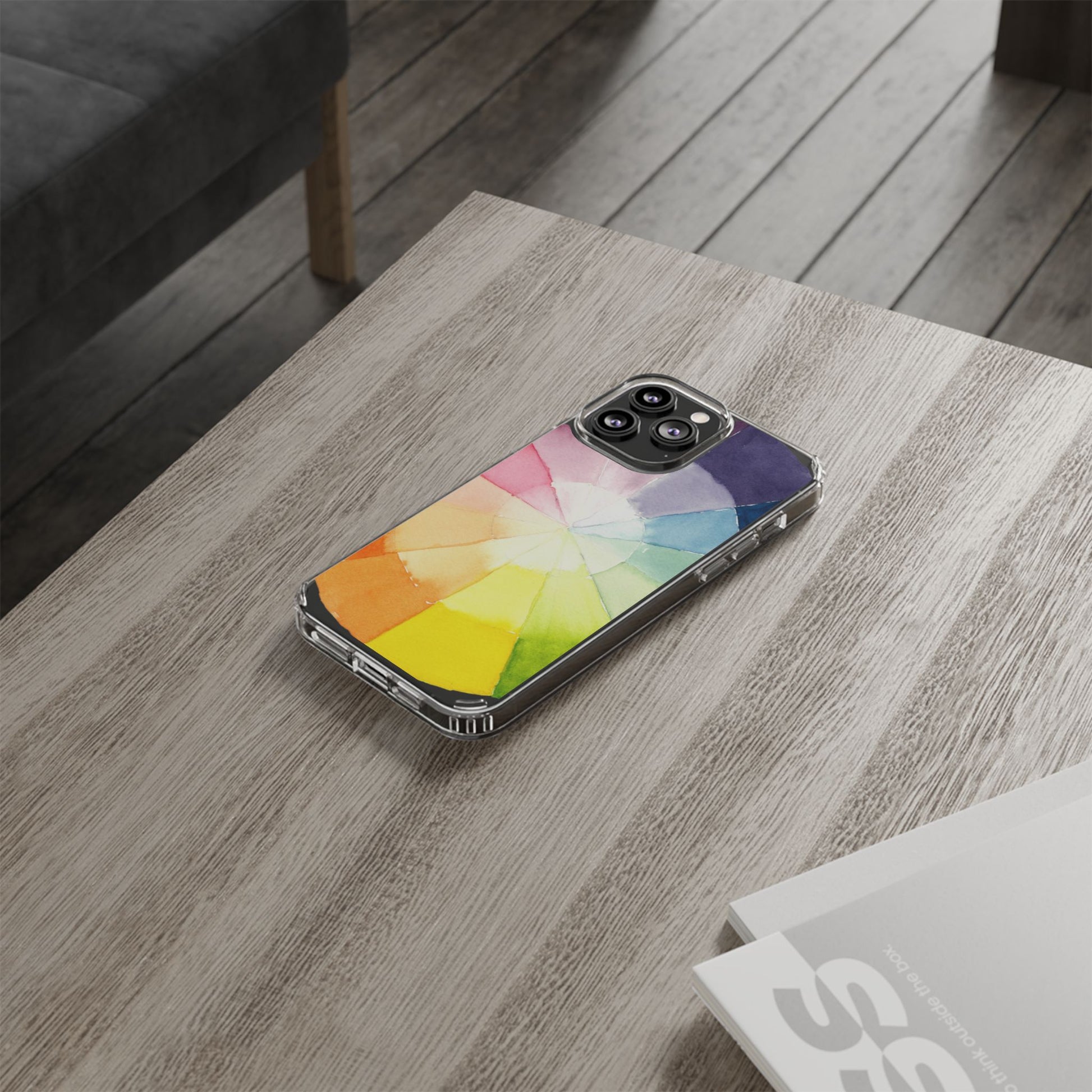 Watercolor Color Wheel Clear Phone Case - Brooke Zitting, LLC