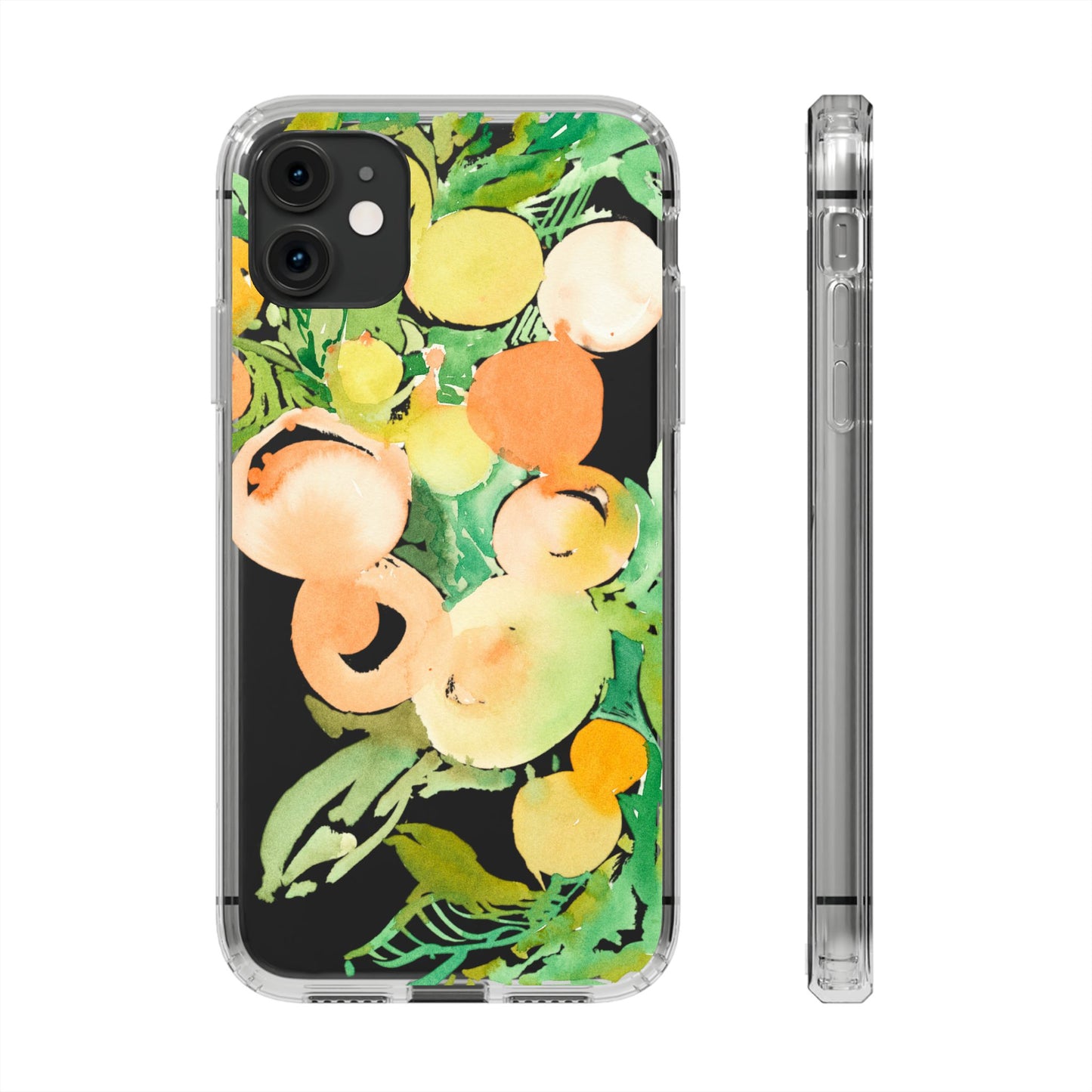 Watercolor Peaches Clear Phone Case - Brooke Zitting, LLC