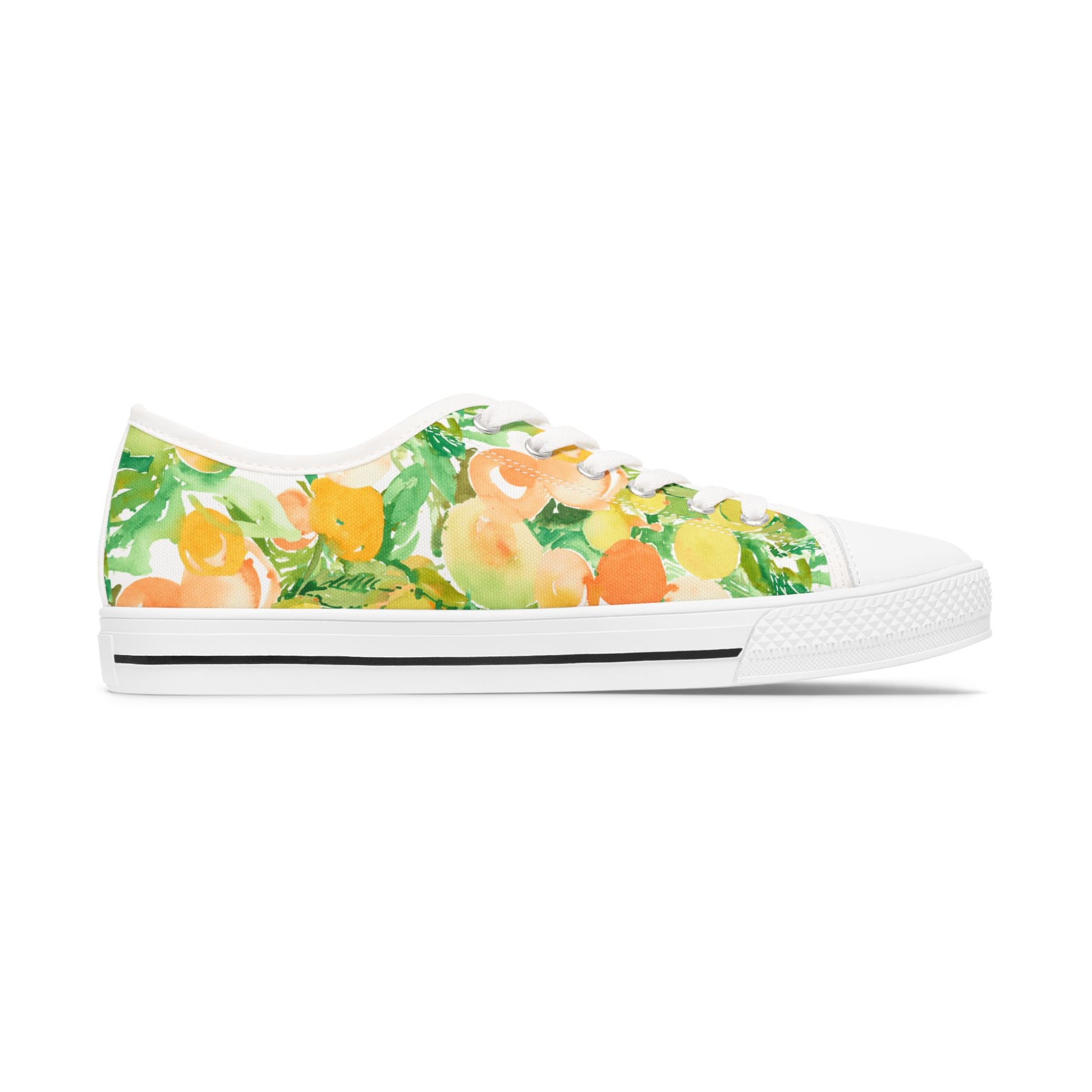 Watercolor Vibrant Citrus and Peaches Low Top Sneakers – Stylish Shoes for All | Unique Gift Idea - Brooke Zitting, LLC