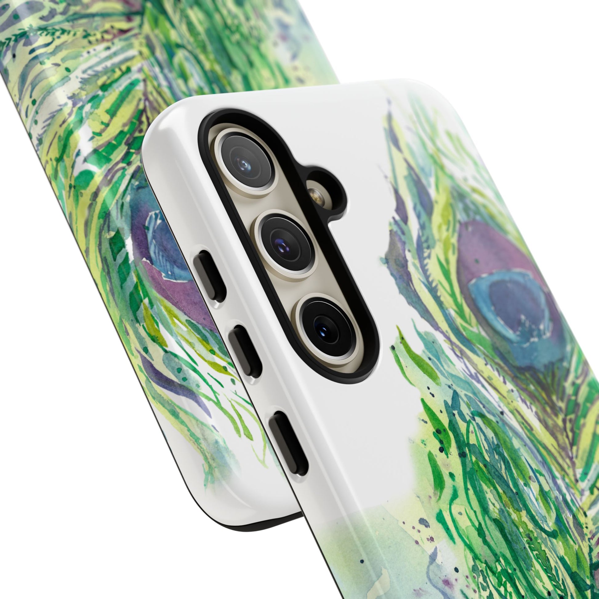 Colorful Peacock Feather Tough Phone Case – Stylish Nature-Inspired Mobile Cover & Unique Gift Idea - Brooke Zitting, LLC