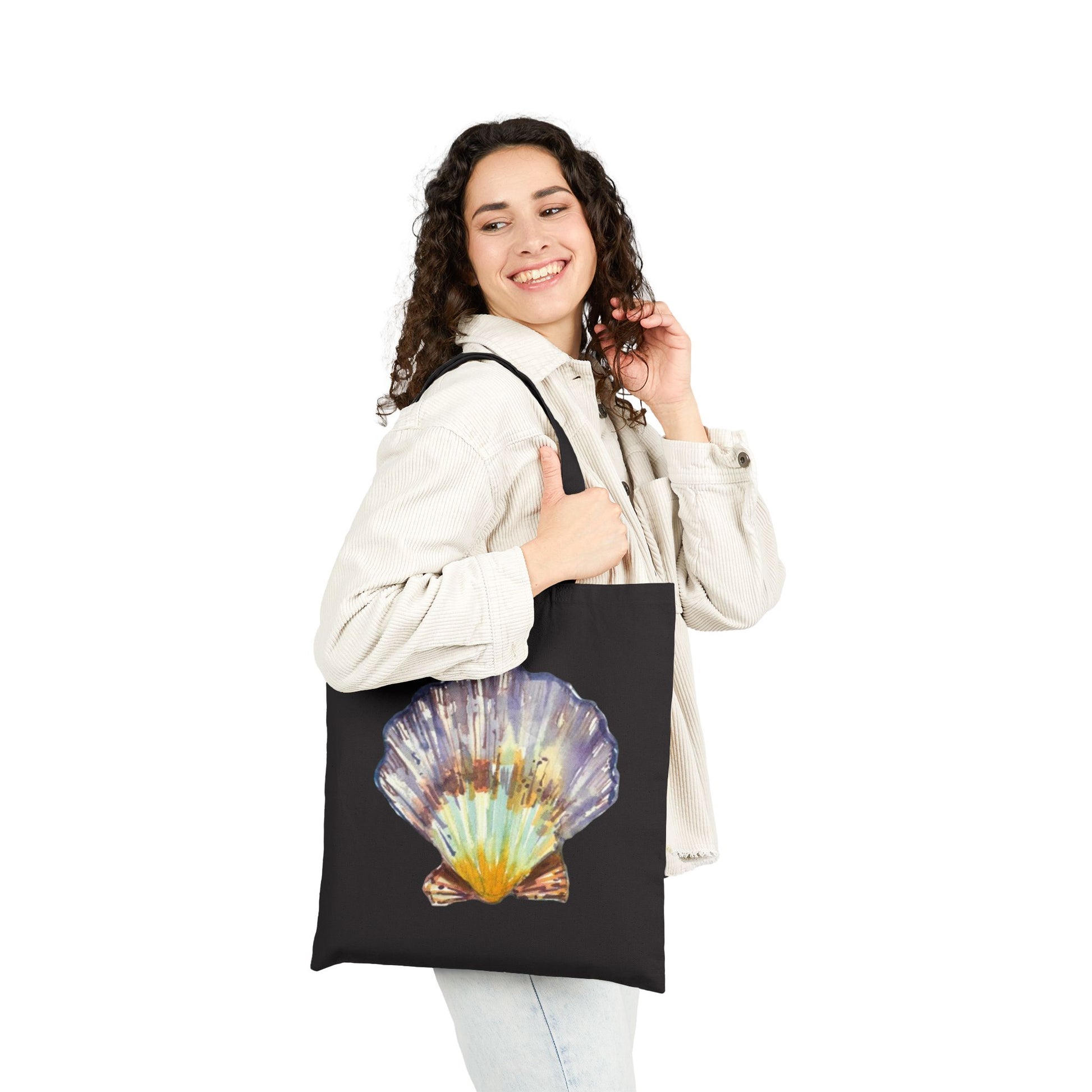 Seashell Cotton Canvas Tote – Eco-Friendly Beach & Shopping Bag for Ocean Lovers - Brooke Zitting, LLC