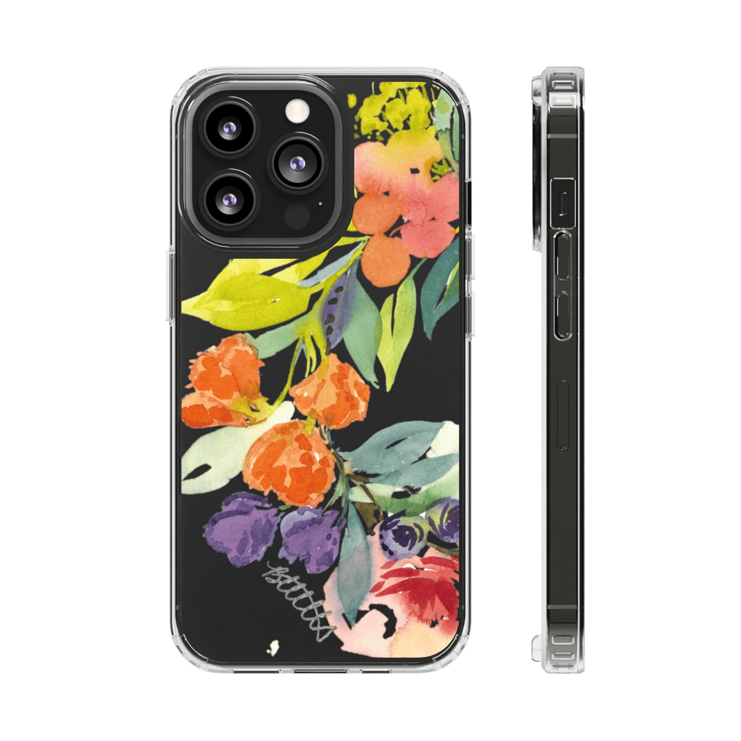Watercolor Floral Blooms Clear Phone Case - Brooke Zitting, LLC