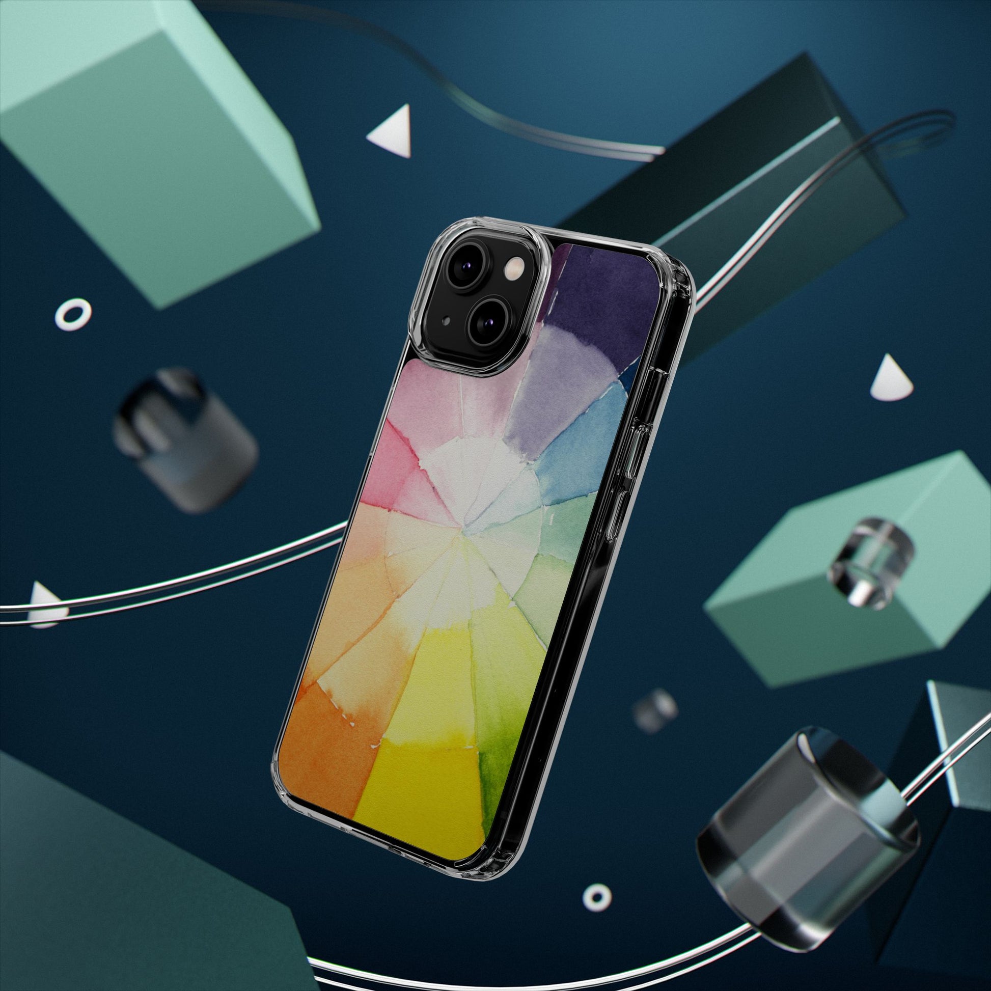 Watercolor Color Wheel Clear Phone Case - Brooke Zitting, LLC