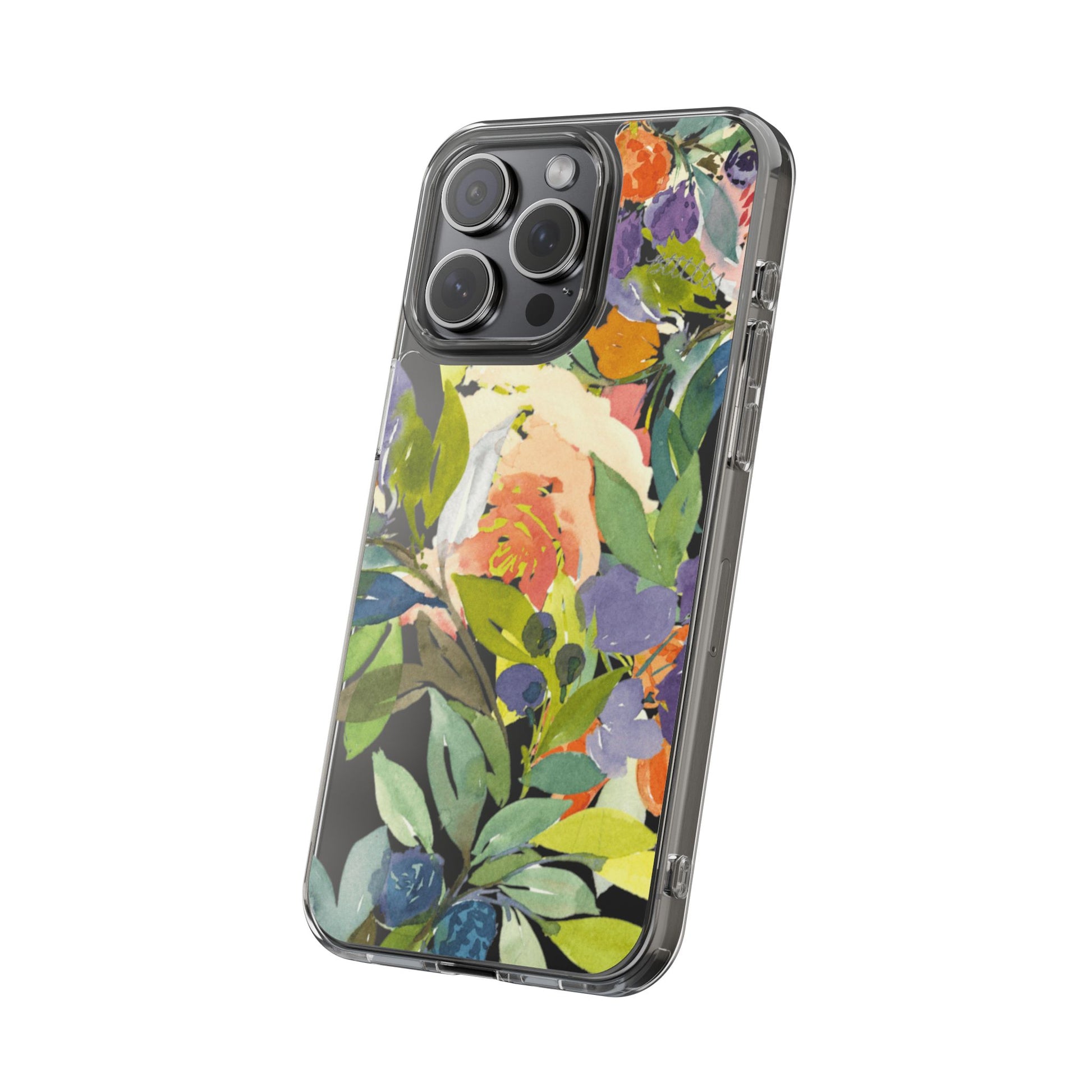 Clear Phone Case with Floral Blooms Design - Brooke Zitting, LLC