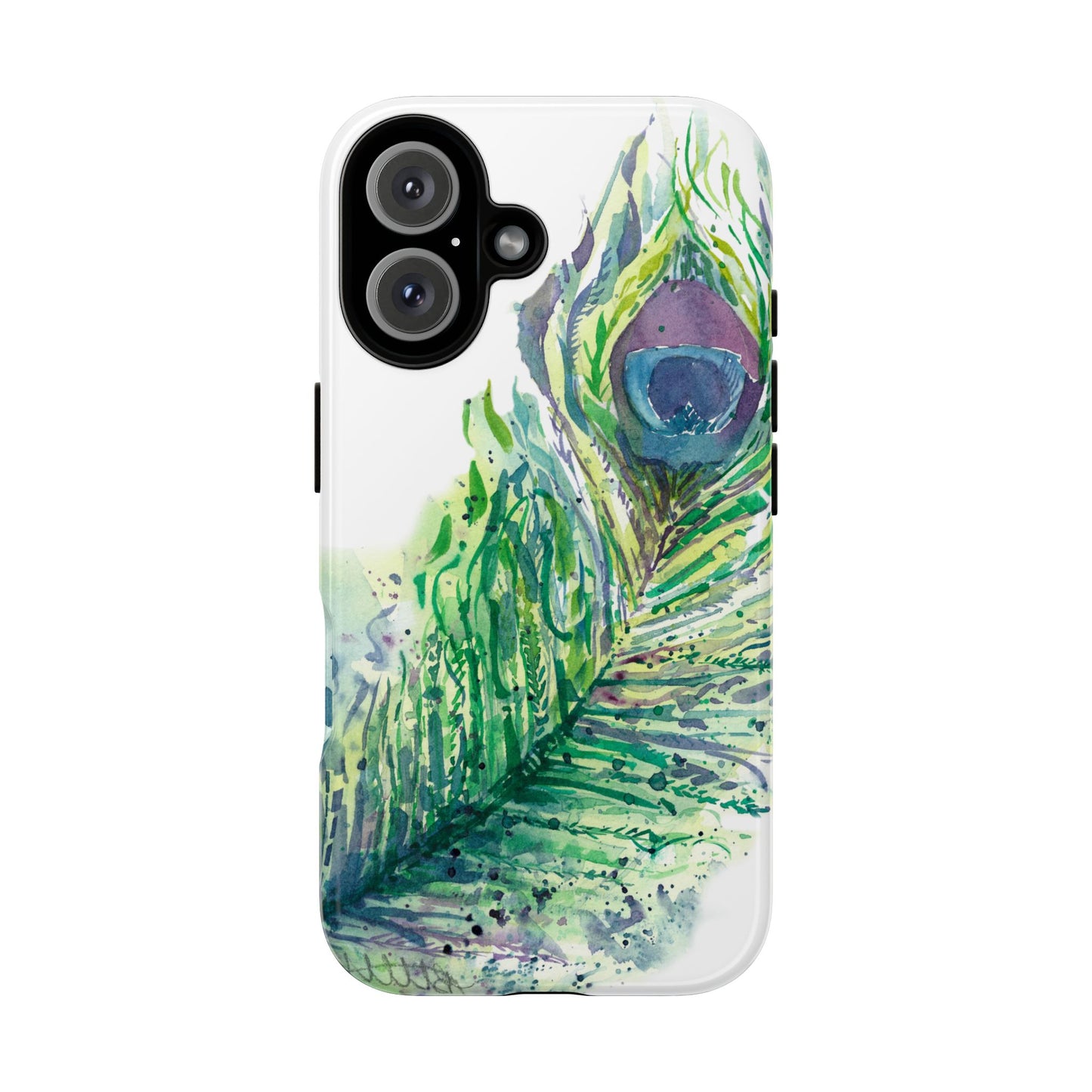 Colorful Peacock Feather Tough Phone Case – Stylish Nature-Inspired Mobile Cover & Unique Gift Idea - Brooke Zitting, LLC