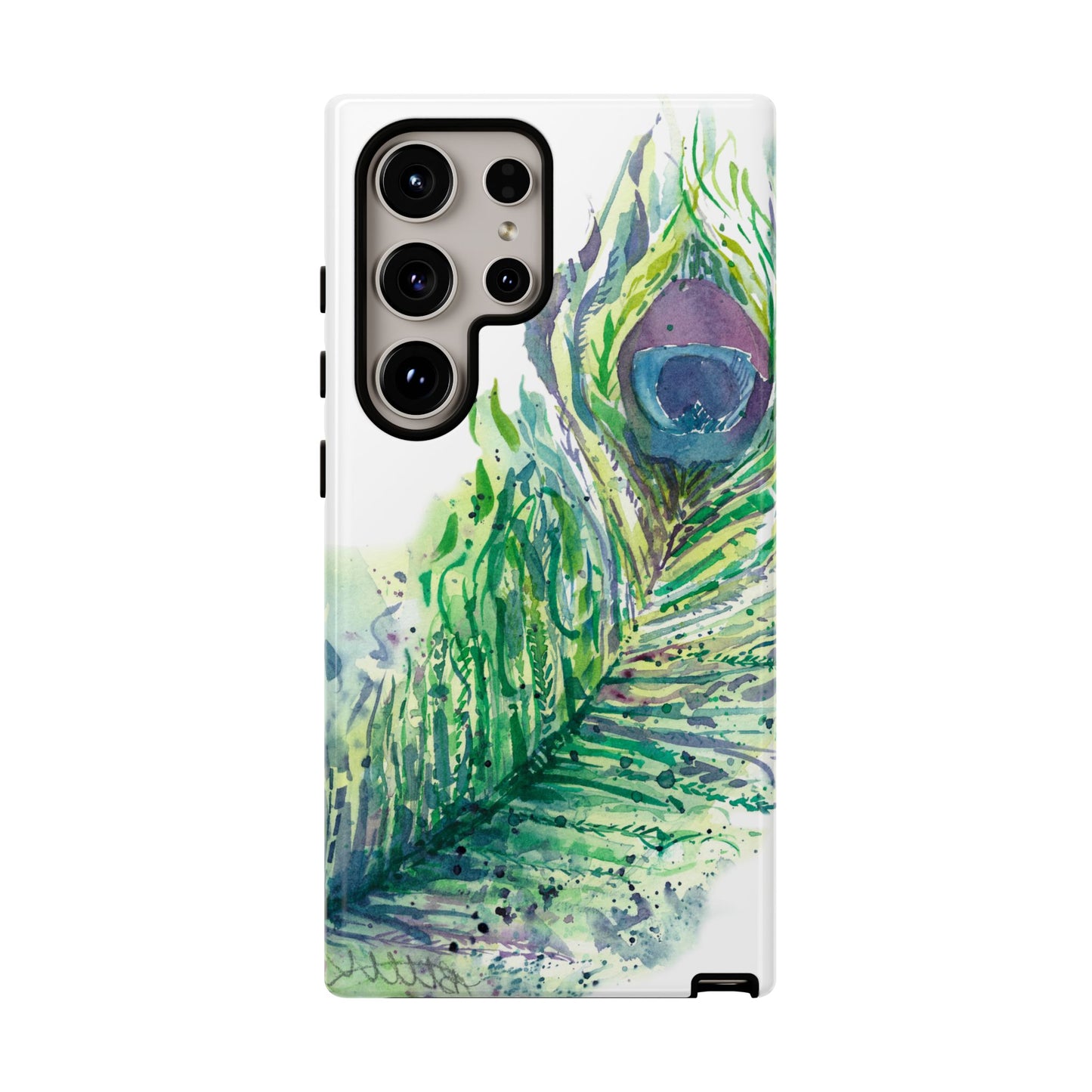 Colorful Peacock Feather Tough Phone Case – Stylish Nature-Inspired Mobile Cover & Unique Gift Idea - Brooke Zitting, LLC