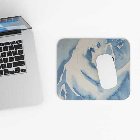Polar Plunge Watercolor Design Mouse Pad - Watercolor Portrait, Home Office Decor, Gift for Artists, Creative Workspace Accessory, Desk Must-Have, Unique Desk Mat - Brooke Zitting, LLC