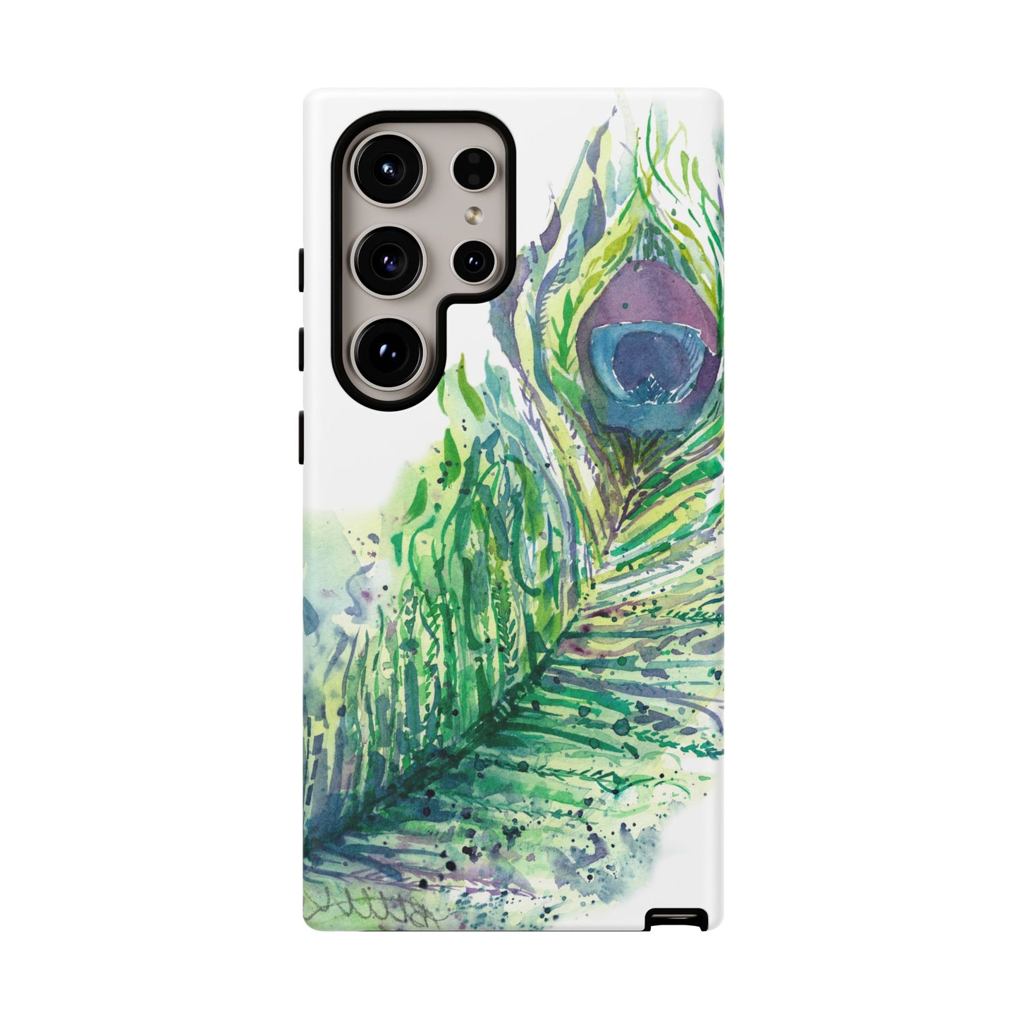 Colorful Peacock Feather Tough Phone Case – Stylish Nature-Inspired Mobile Cover & Unique Gift Idea - Brooke Zitting, LLC