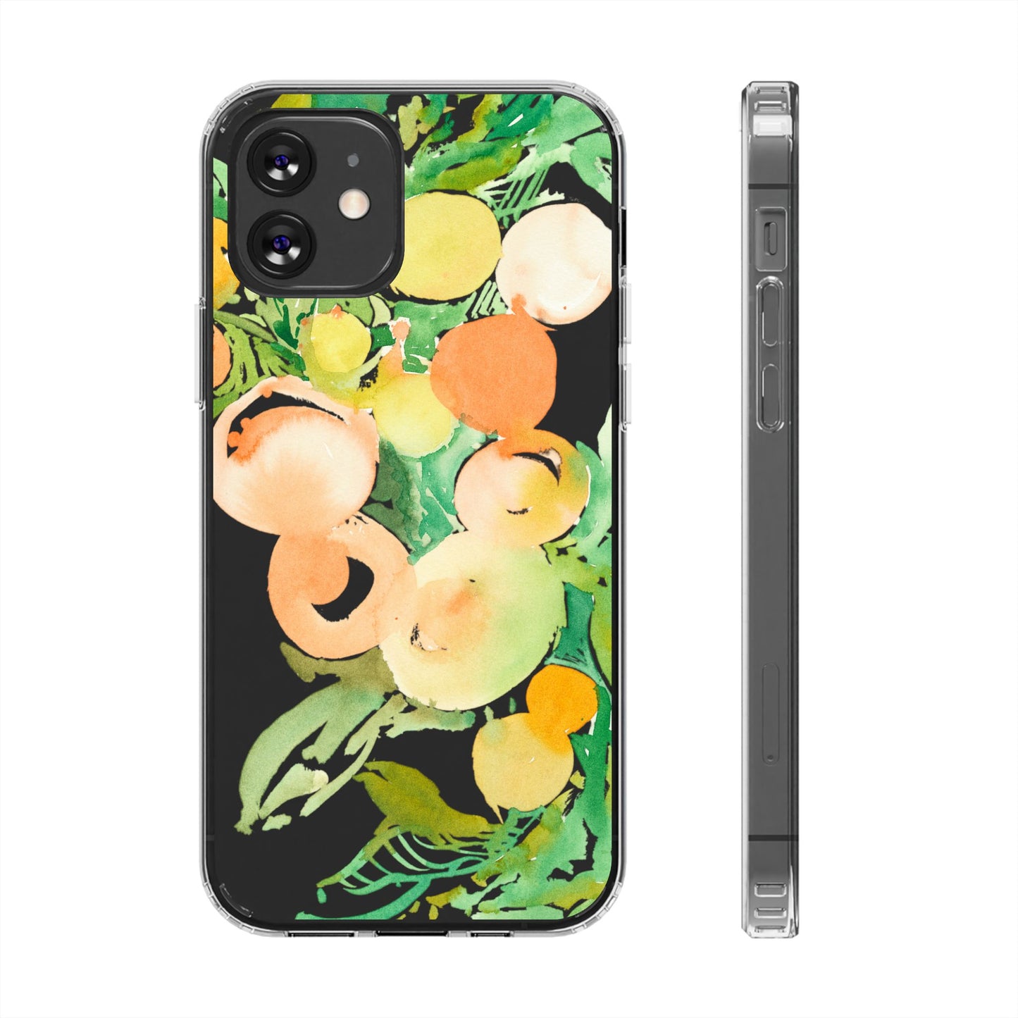 Watercolor Peaches Clear Phone Case - Brooke Zitting, LLC