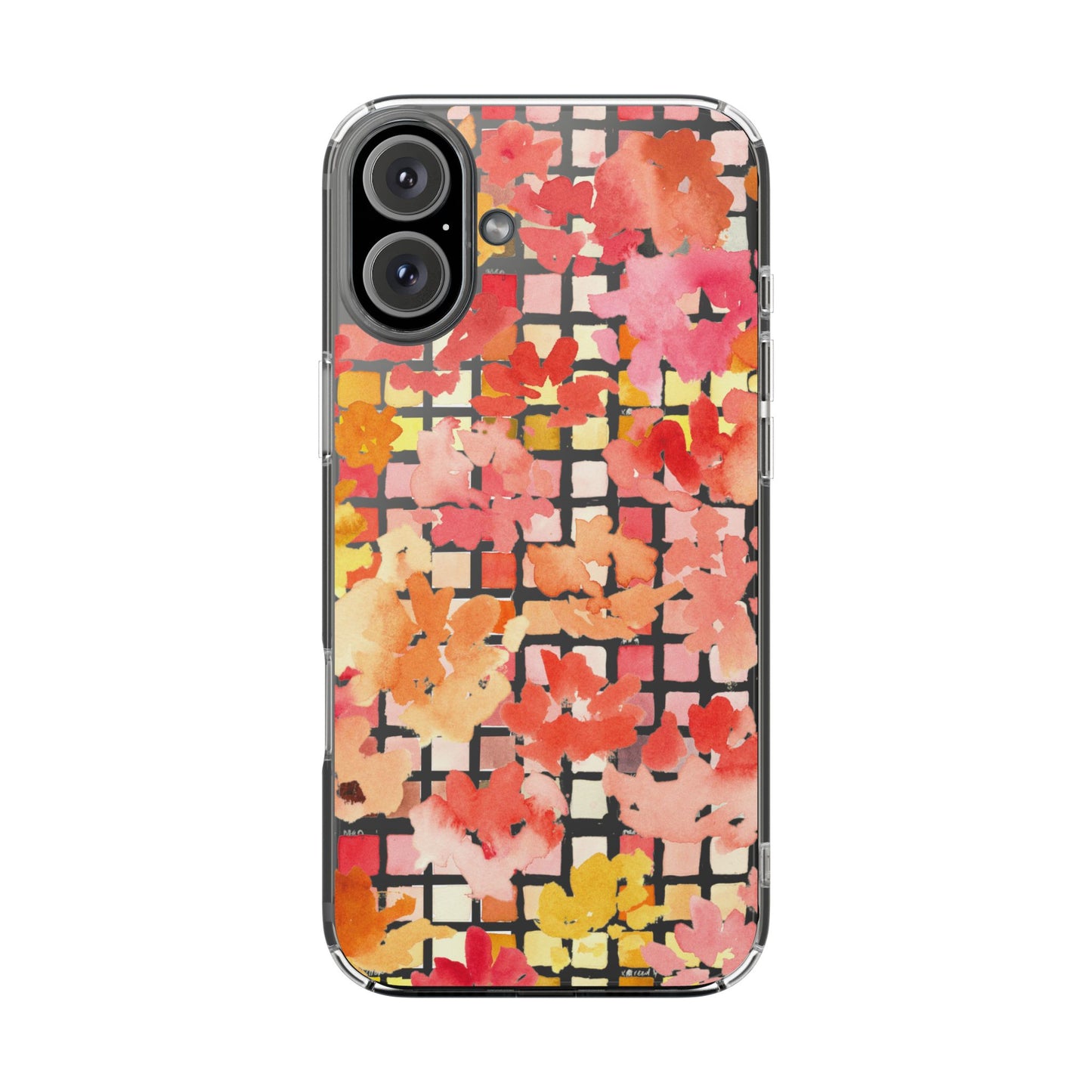 Watercolor Pixel Posy Clear Phone Case - Brooke Zitting, LLC