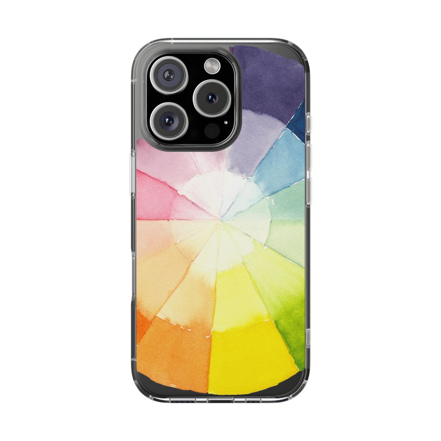 Watercolor Color Wheel Clear Phone Case - Brooke Zitting, LLC